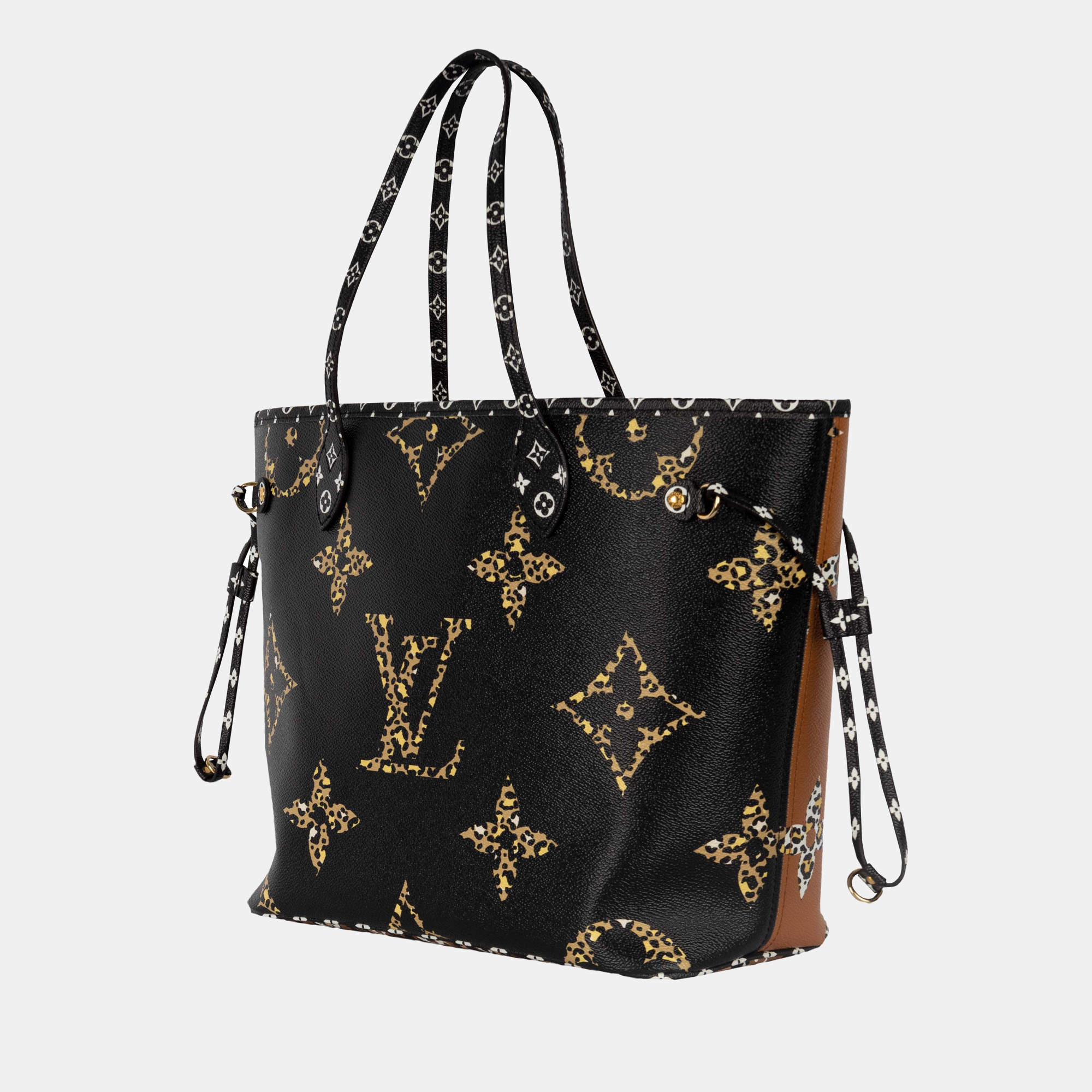 Louis Vuitton Limited Edition Black/Caramel Monogram Jungle Neverfull MM  Bag - Yoogi's Closet