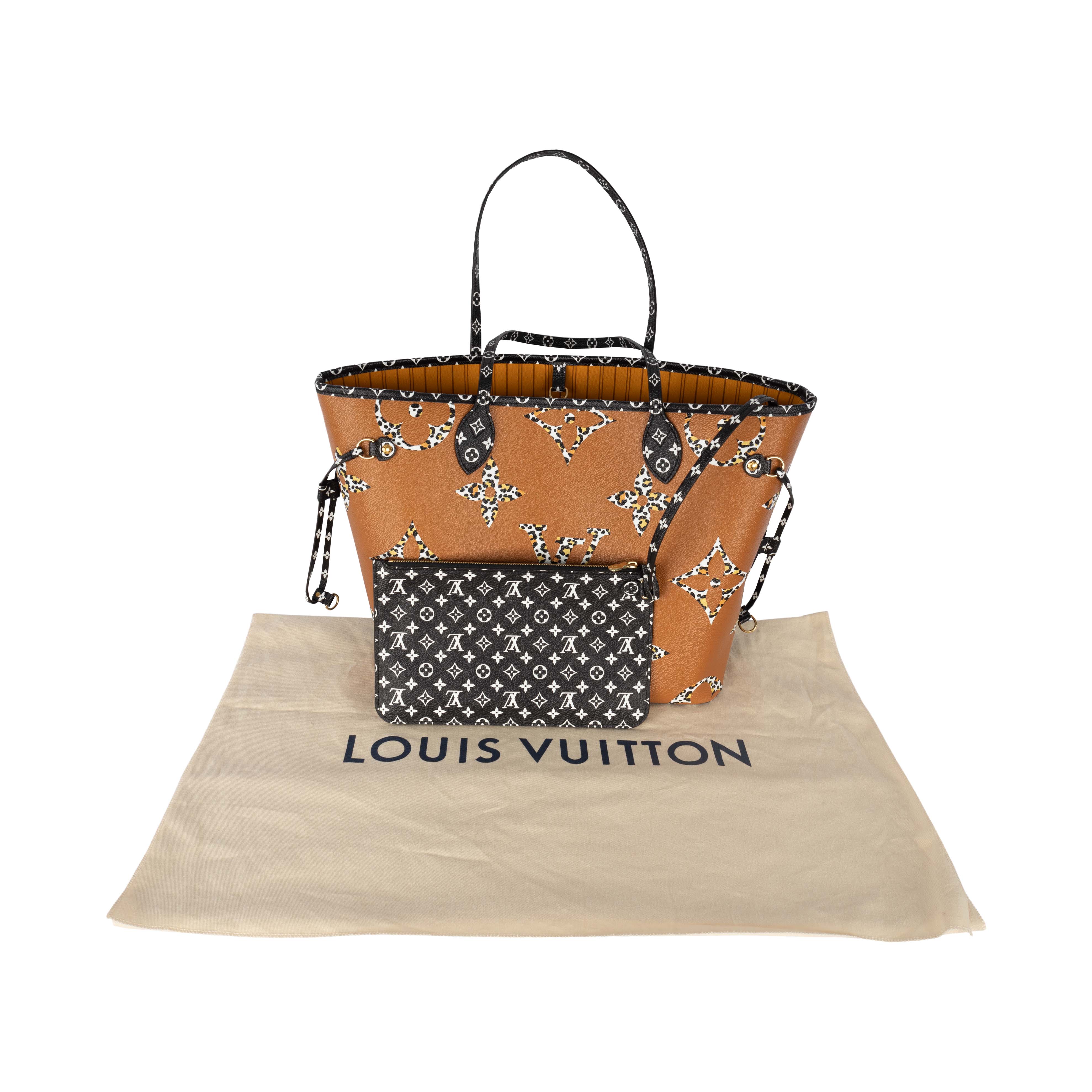 Louis Vuitton Limited Edition Monogram Canvas Jungle Dots Neverfull MM Tote  (SHF-16231)