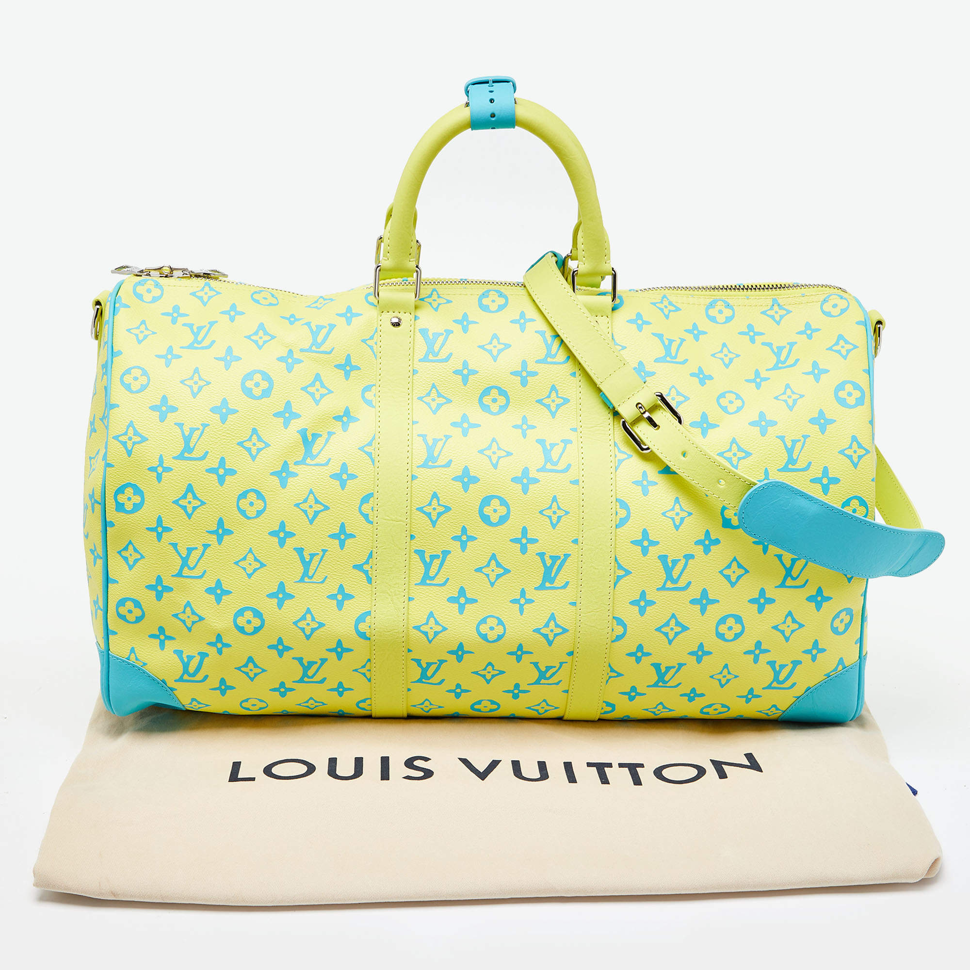 Louis Vuitton Lime Monogram Playground Canvas Keepall 50 Bandouliere Bag  Louis Vuitton