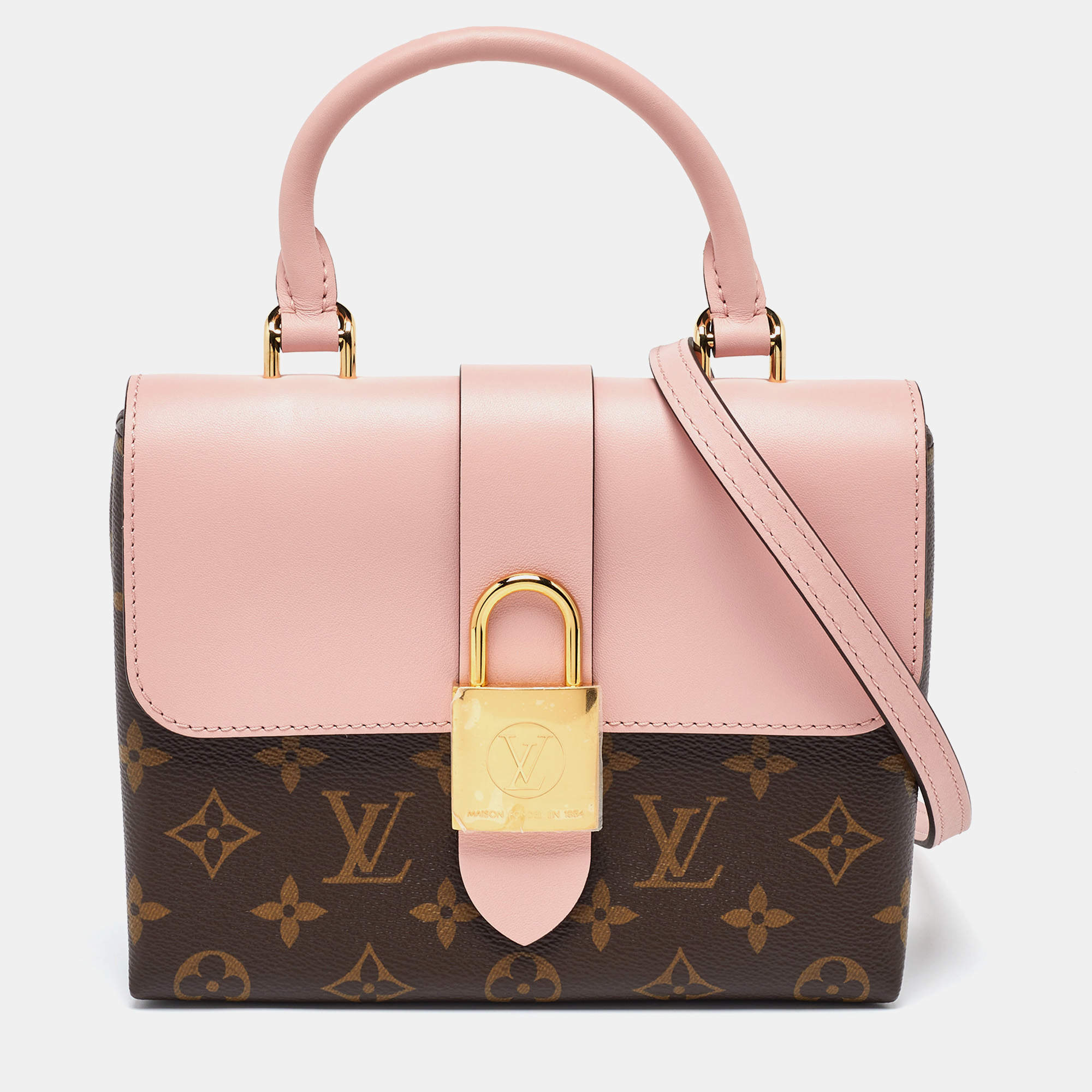 Pre Owned Louis Vuitton Rose Poudre Monogram Canvas Locky BB Bag