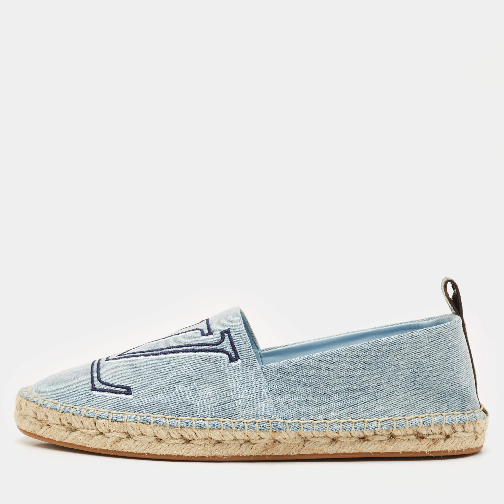 Louis Vuitton Blue Denim Seashore Espadrille Flats Size 38