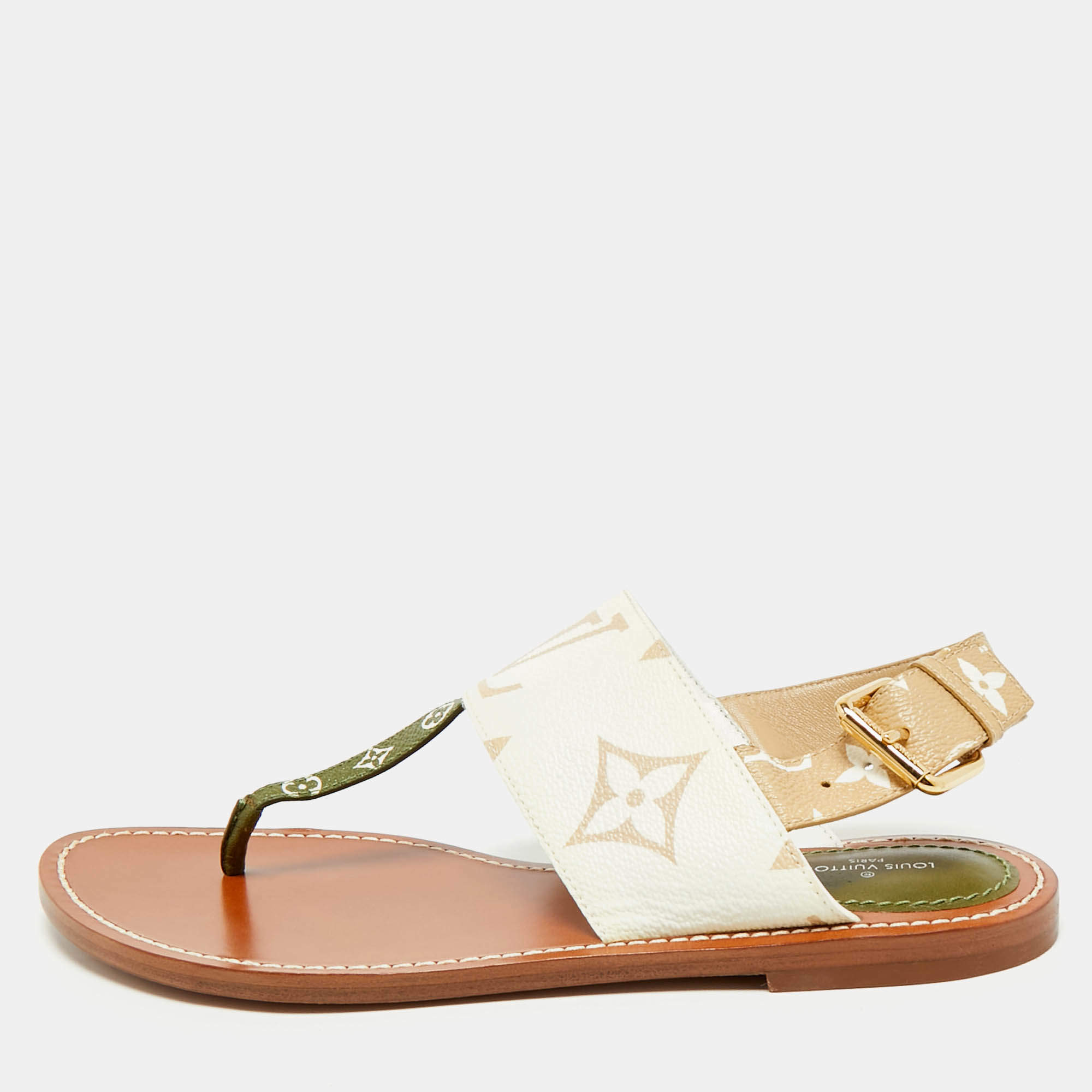 Louis Vuitton Multicolor Monogram Canvas Thong Flats Size 39