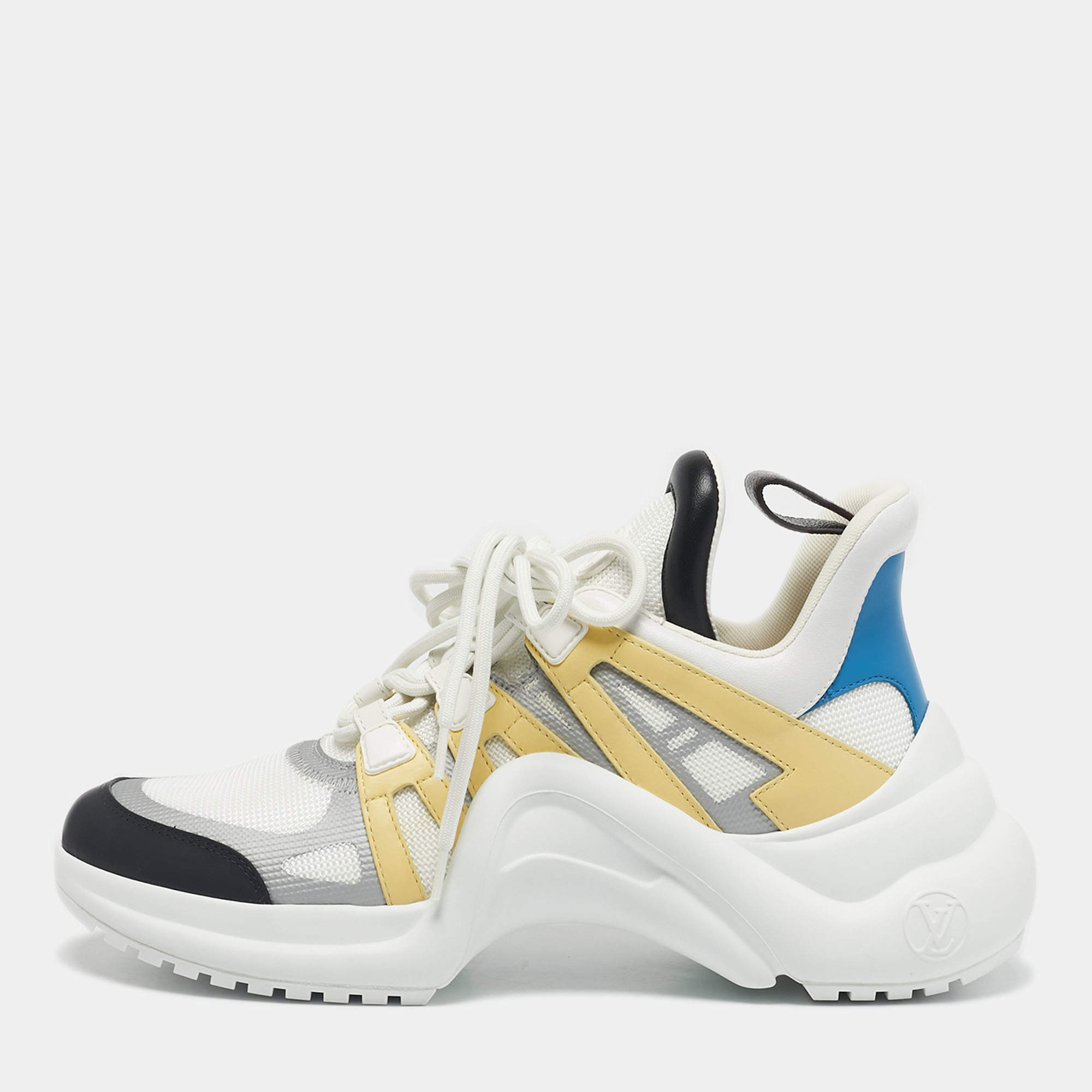Pre Owned Louis Vuitton Multicolor Leather and Mesh LV Archlight Sneakers Size 39.5