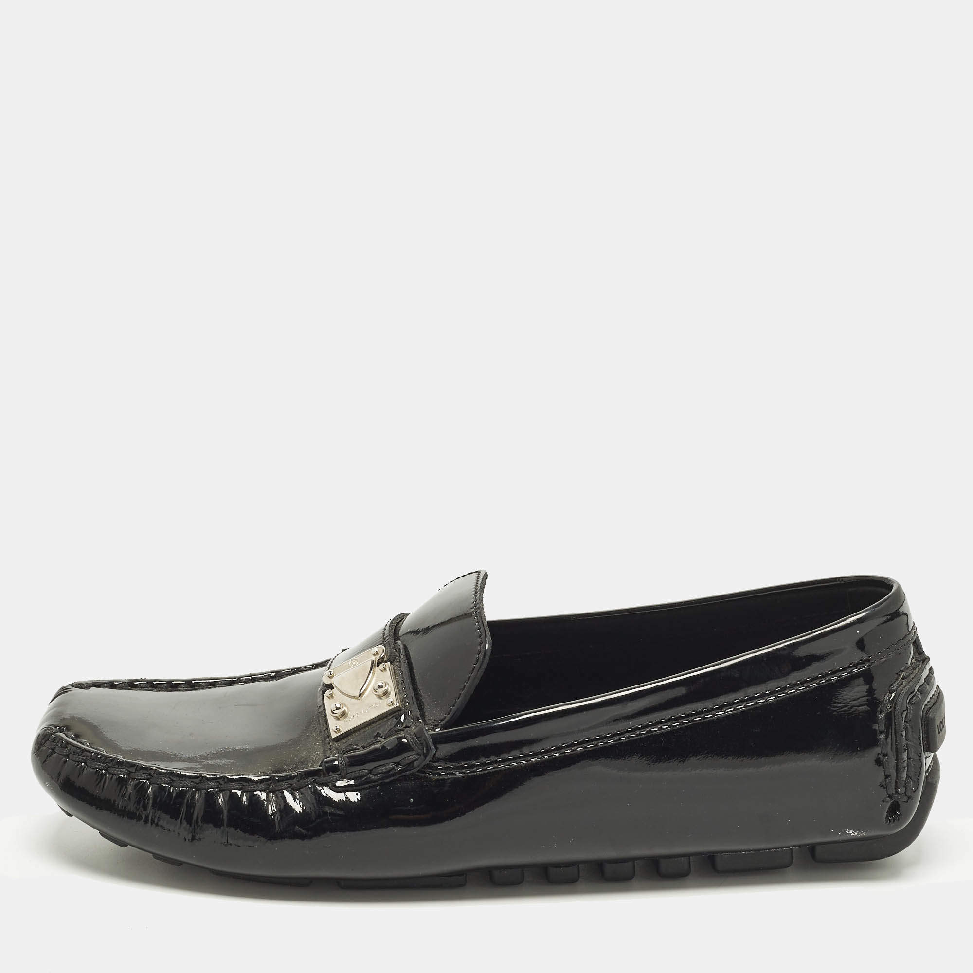 مملوكة مسبقًا Louis Vuitton Lombok Size 37.5 Black Patent Leather Loafers