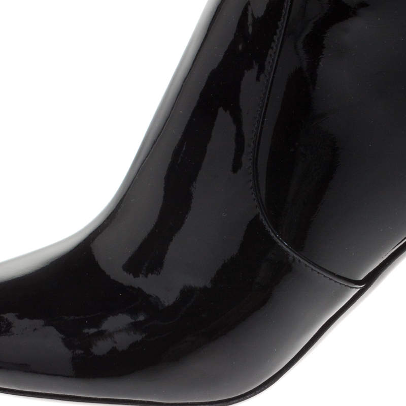 Louis Vuitton Patent Nano Monogram Silhouette Ankle Boots