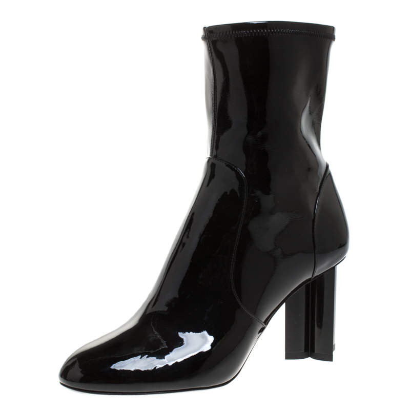 Louis Vuitton Black Patent Leather Silhouette Ankle Boots Size 39.5 Louis Vuitton | TLC