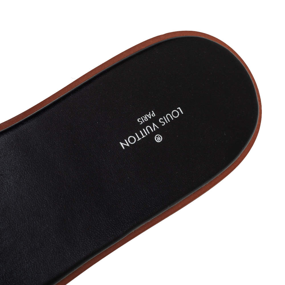 Louis Vuitton Sandals Brown Beige Leather Cloth ref.545447 - Joli Closet