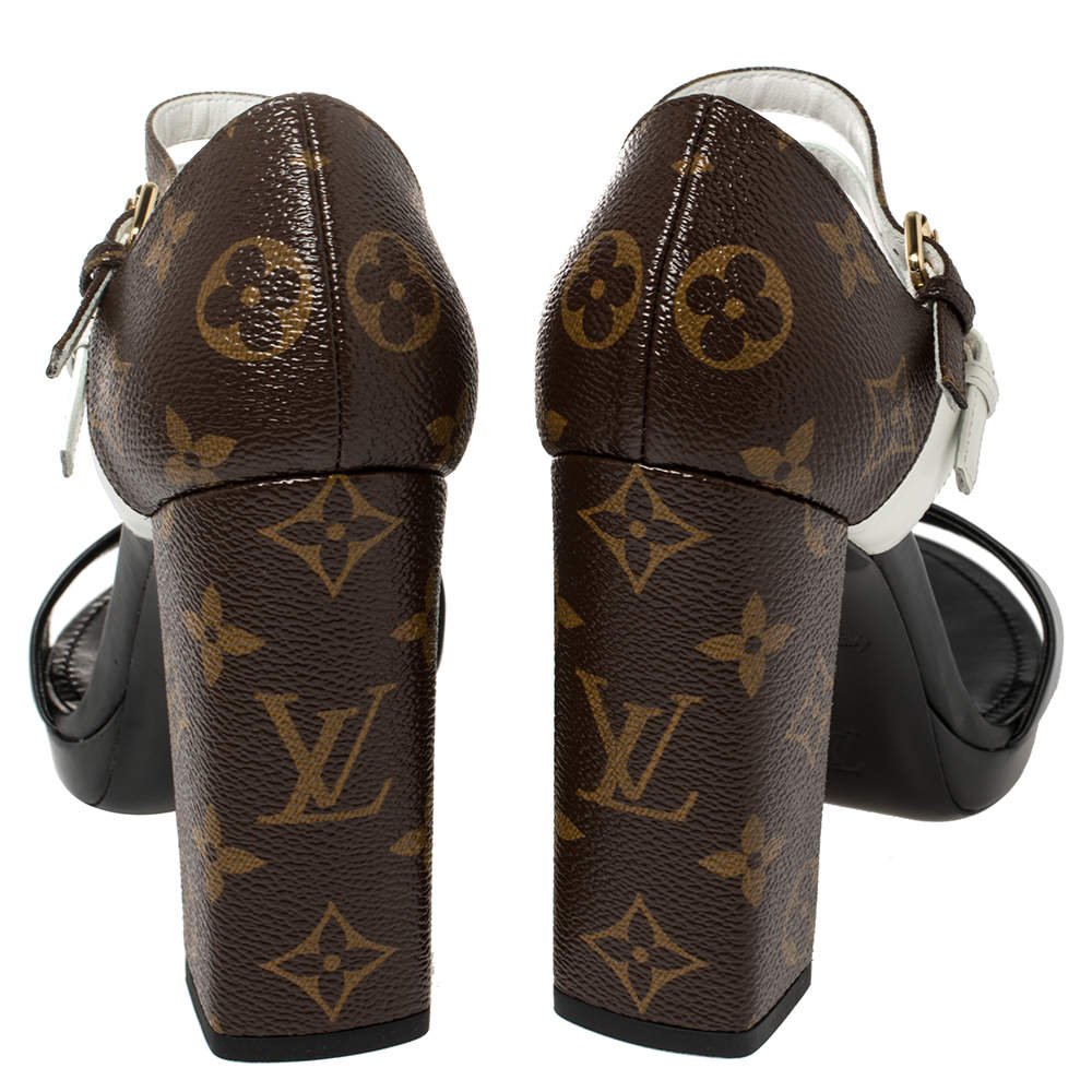 Louis Vuitton Brown/Black Monogram Canvas And Leather Matchake Block Heel  Pumps Size 37 Louis Vuitton