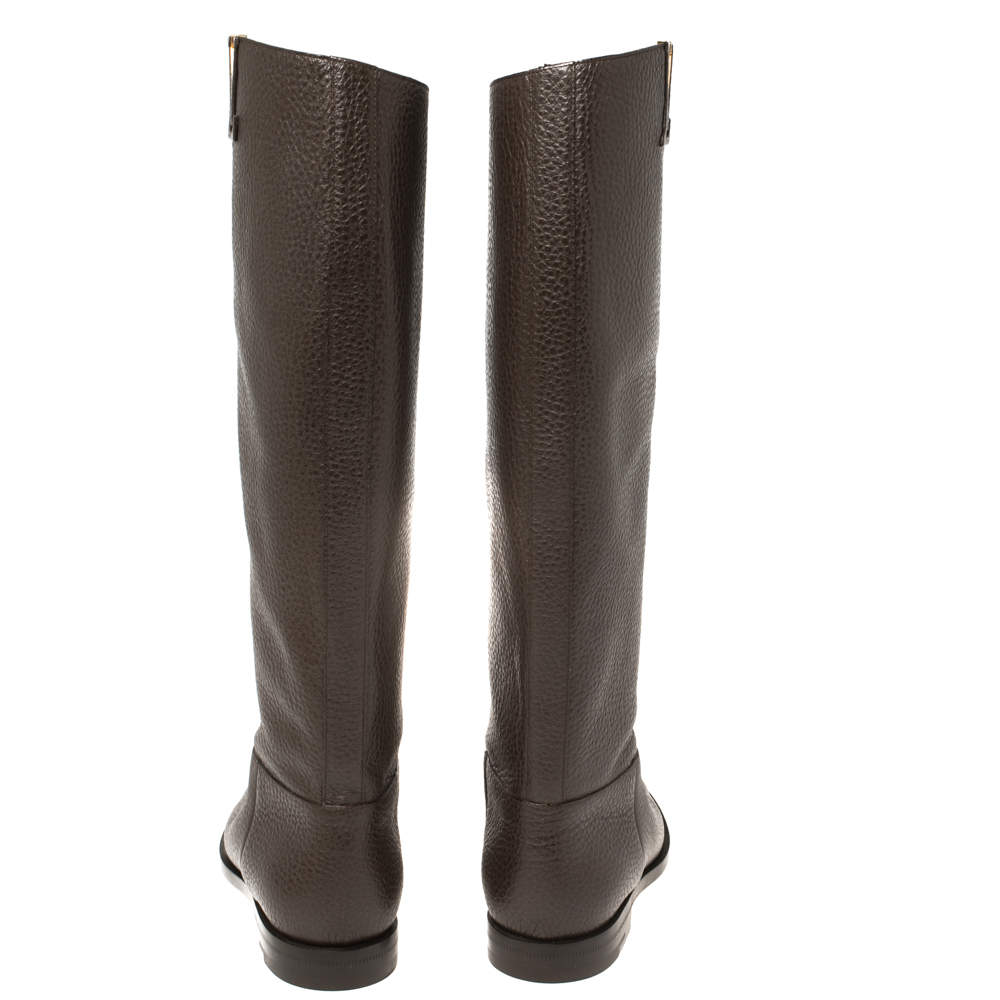 Louis Vuitton Brown Leather Legacy Riding Knee Boots Size 38 Louis