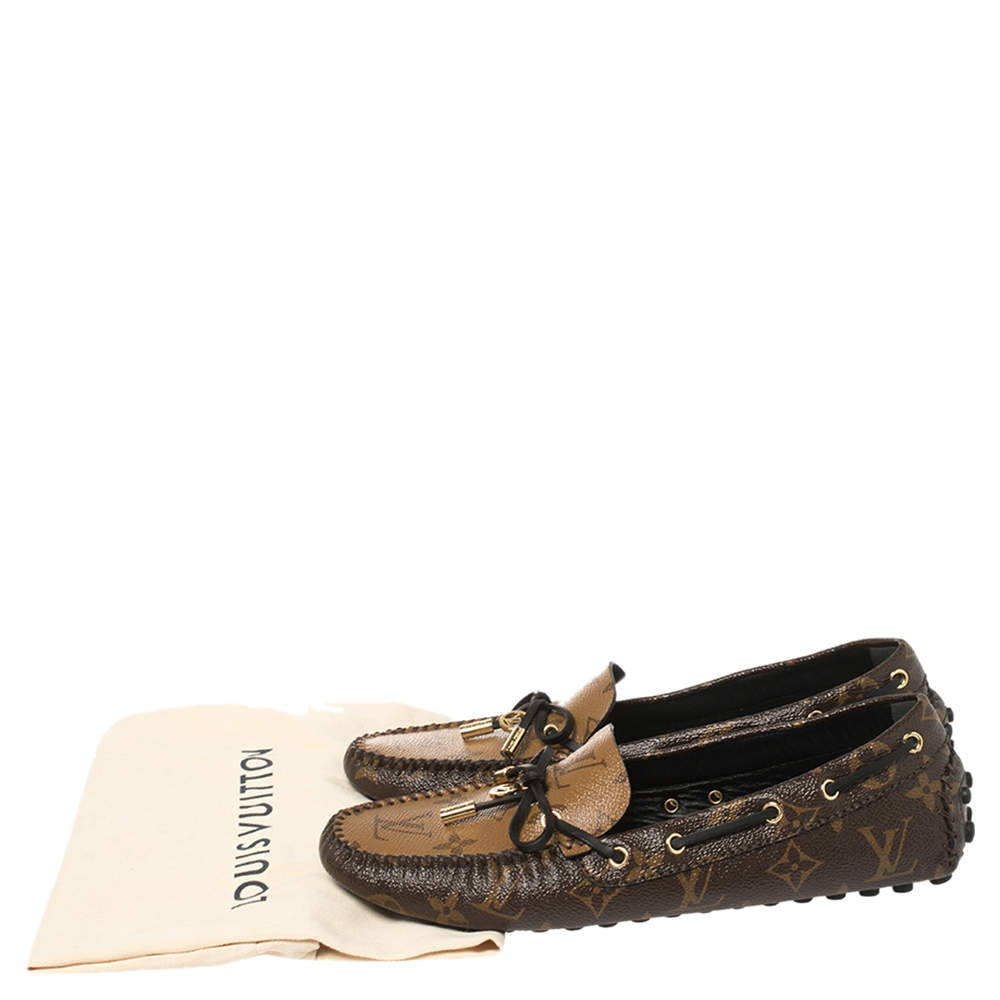 Louis Vuitton Brown Monogram Gloria Flat Loafers Size 39 Louis
