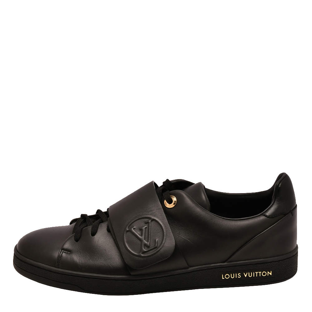 Pre Owned Louis Vuitton Black Frontrow Leather Trainers Sneakers EU 40