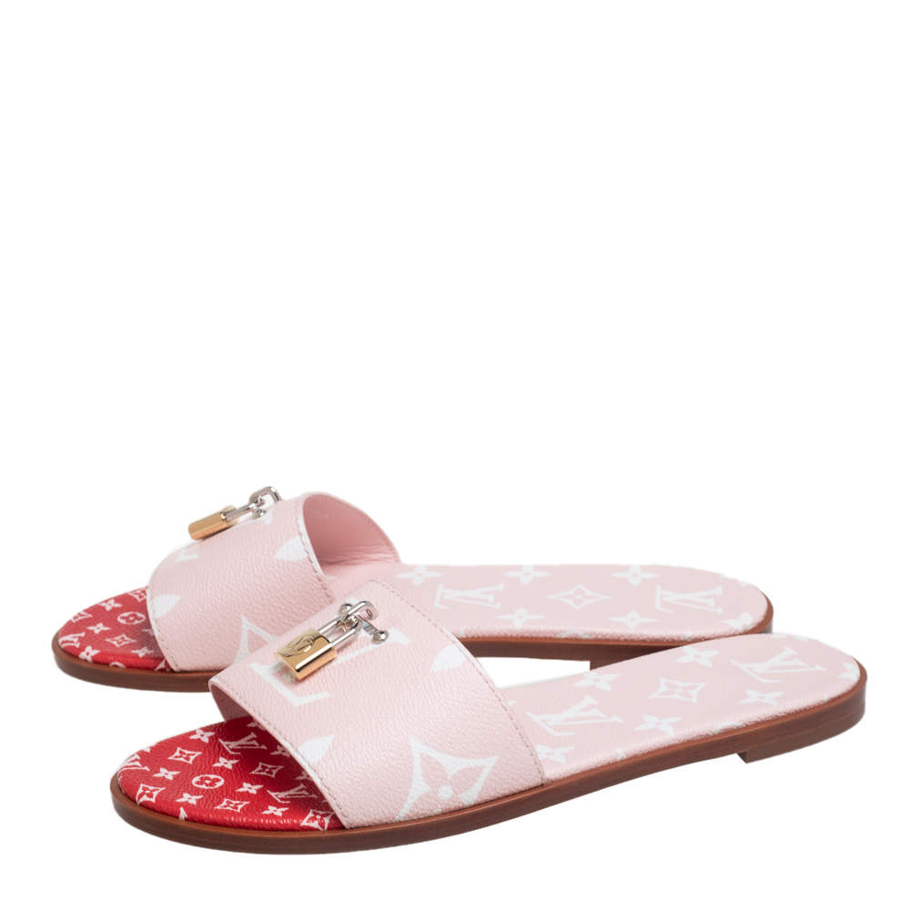 Lv hot sale pink slides