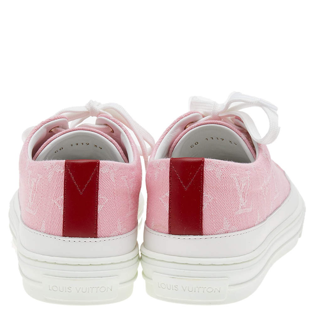 Louis Vuitton Stellar pink monogram leather trainer White ref