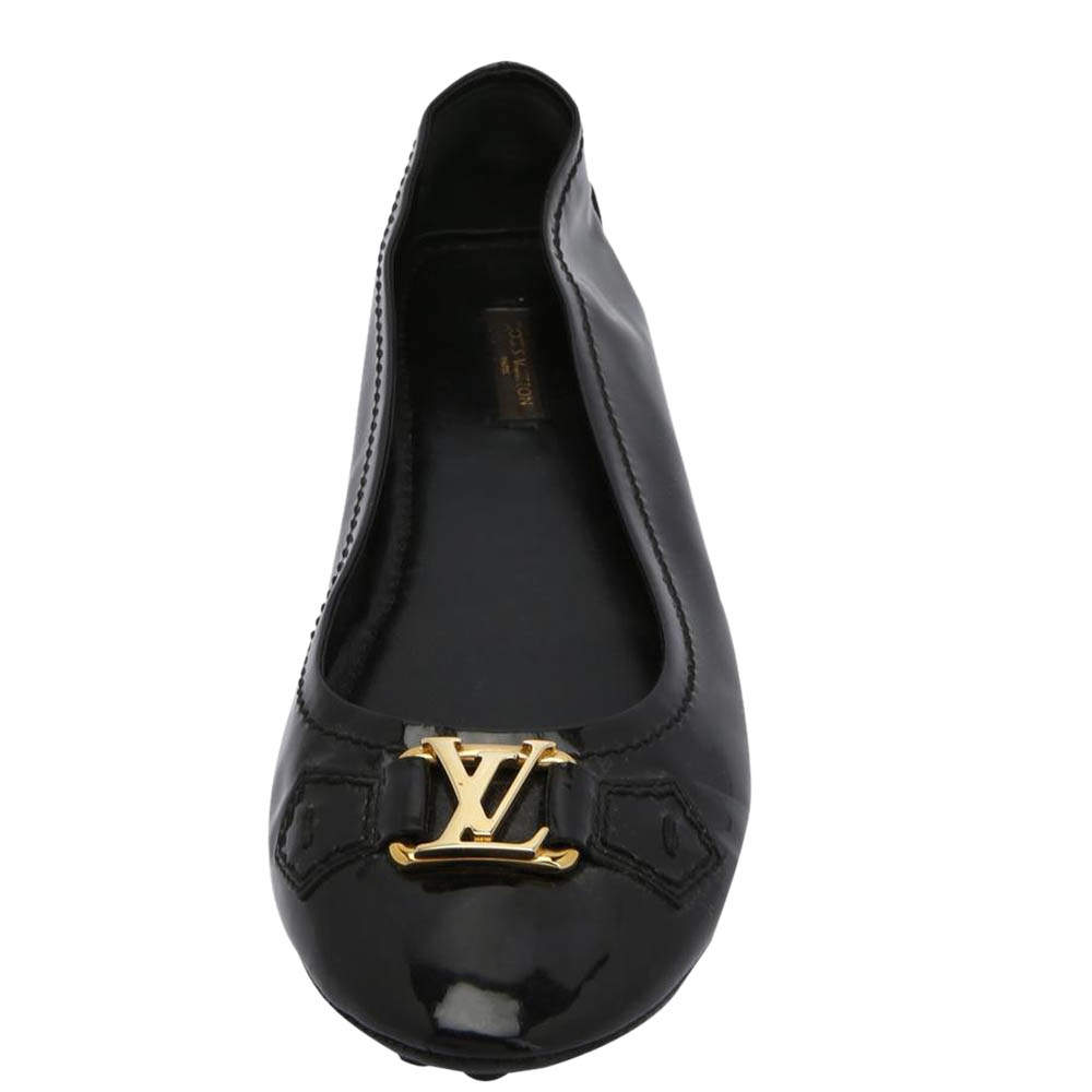 Louis Vuitton Black Vernis Oxford Ballerina Flat 38.5 – The Closet