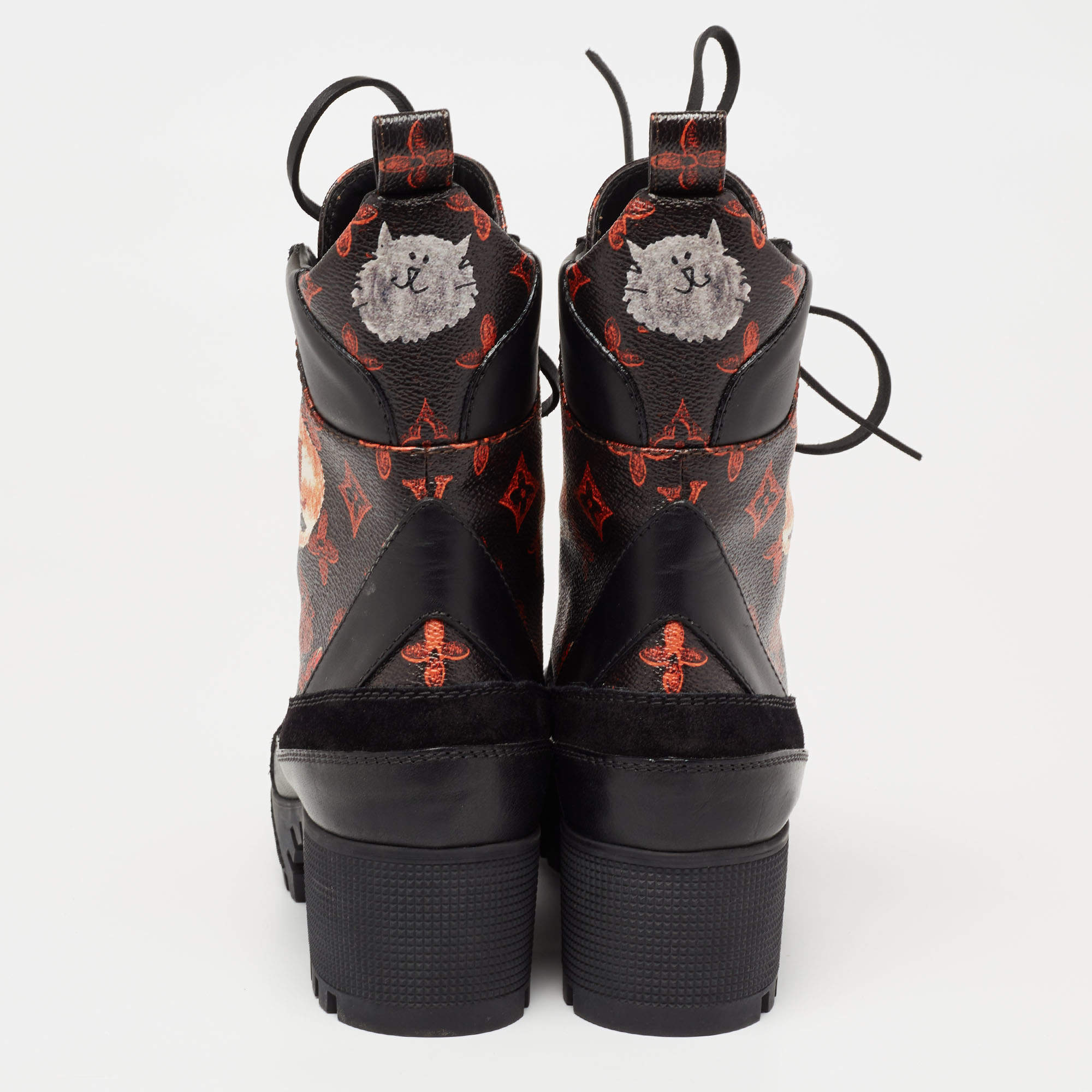 Louis Vuitton Limited Edition Marron/Orange Catogram Canvas Grace  Coddington Star Trail Ankle Boots Size 8.5/39 - Yoogi's Closet