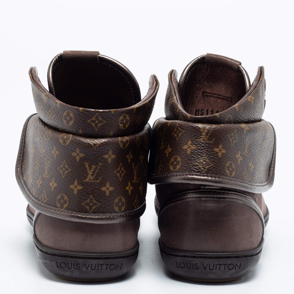 Louis Vuitton Brown Monogram Canvas & Nubuck Leather Brea Sneaker Boots  Size 37 Louis Vuitton
