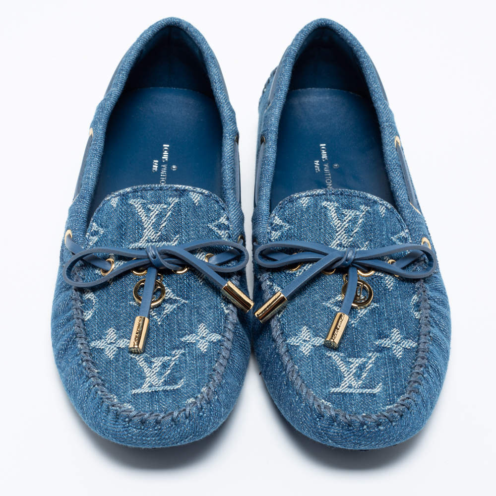 Louis Vuitton Blue Monogram Denim Golloria Flat Loafer 36 – The Closet
