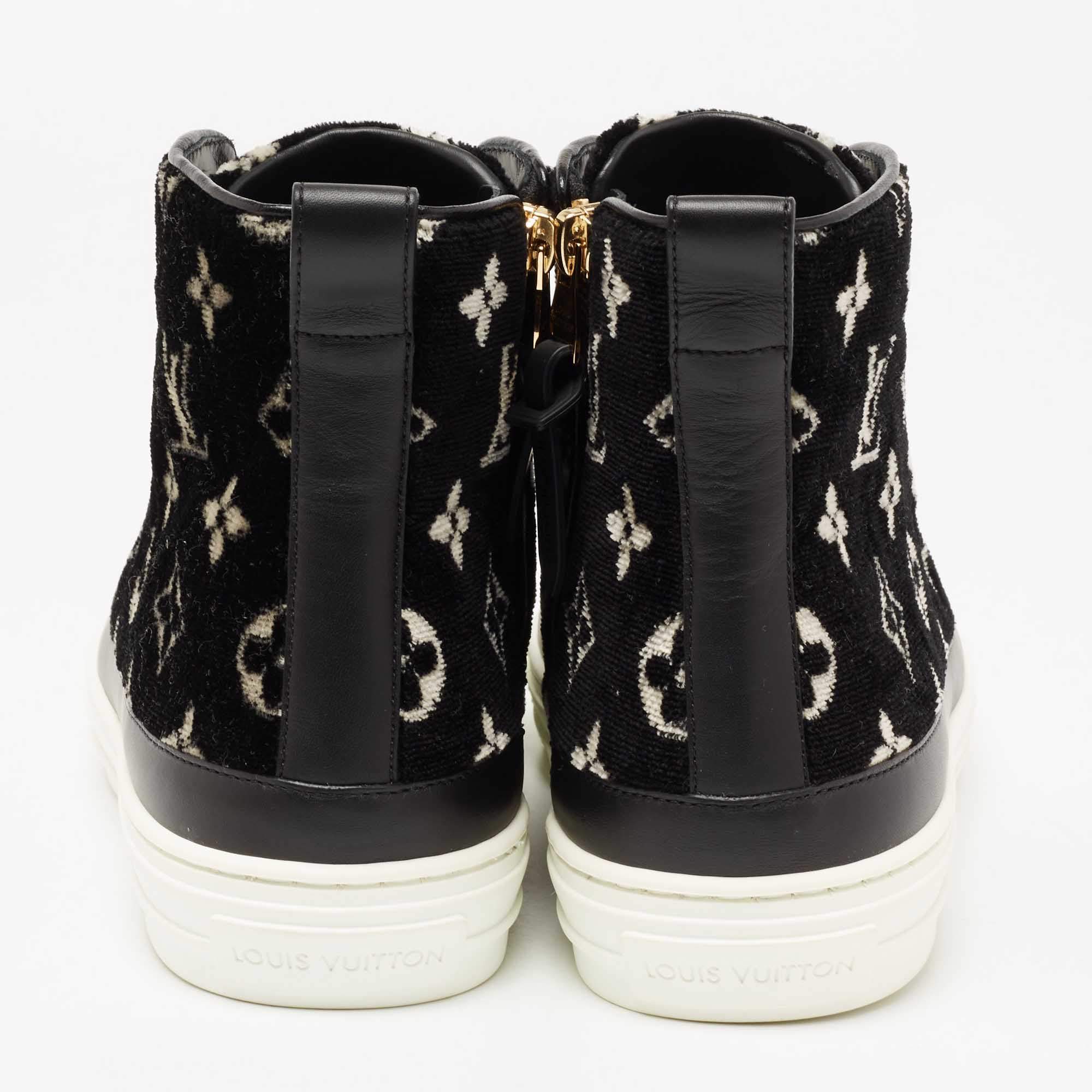 Velvet high trainers Louis Vuitton Black size 41 EU in Velvet - 31391977