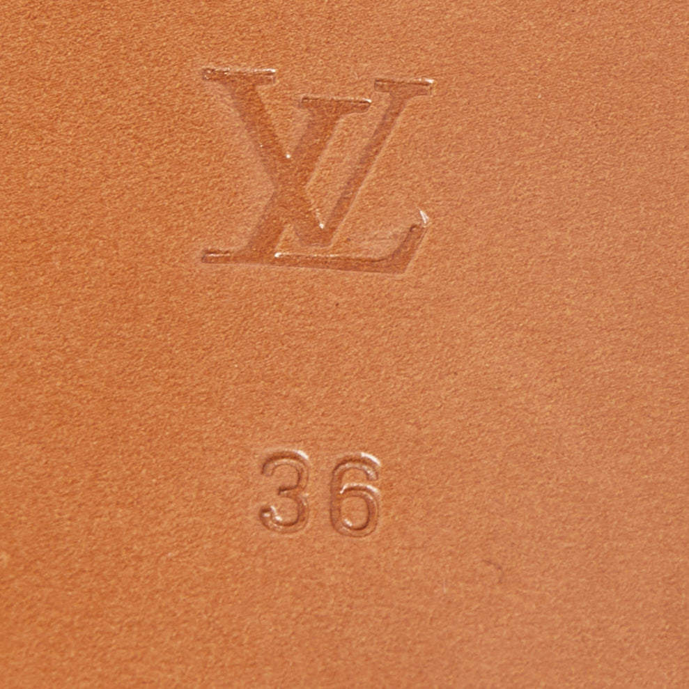 Louis Vuitton White/Red Canvas Lock It Flat Slides Size 36 Louis Vuitton