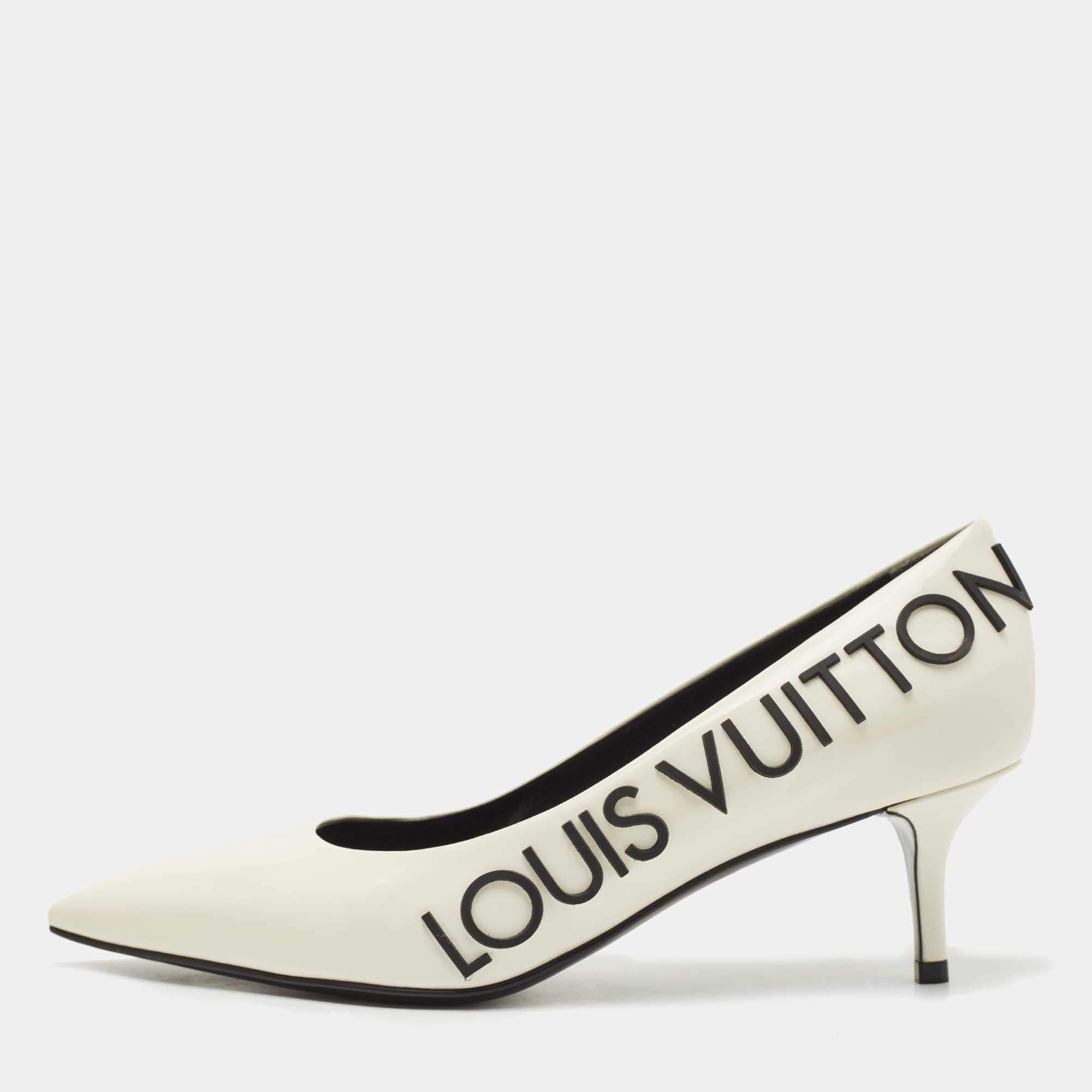 Louis Vuitton Cream Patent Leather Call Back Pointed Toe Pumps Size 40 Louis  Vuitton
