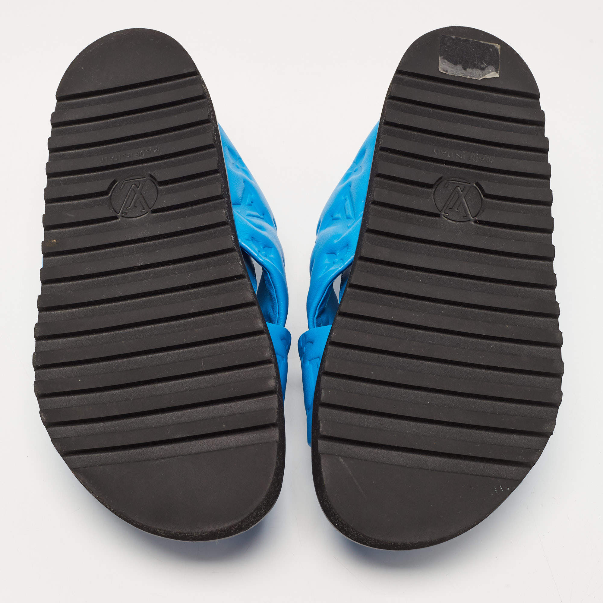 Louis Vuitton Blue Leather Paseo Confort Slingback Sandals Size 37