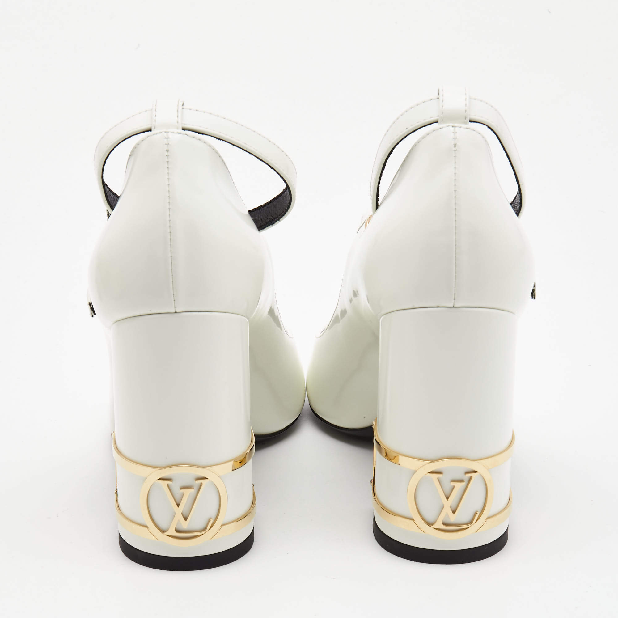 Louis Vuitton White Leather Bliss Multistrap Pumps Size 36.5 Louis