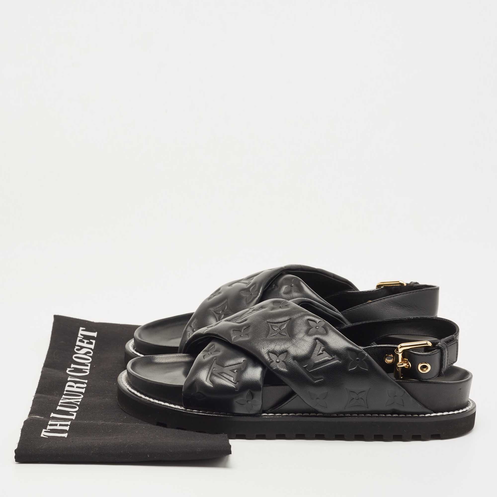 Louis Vuitton LV Monogram Leather Slides - White Sandals, Shoes