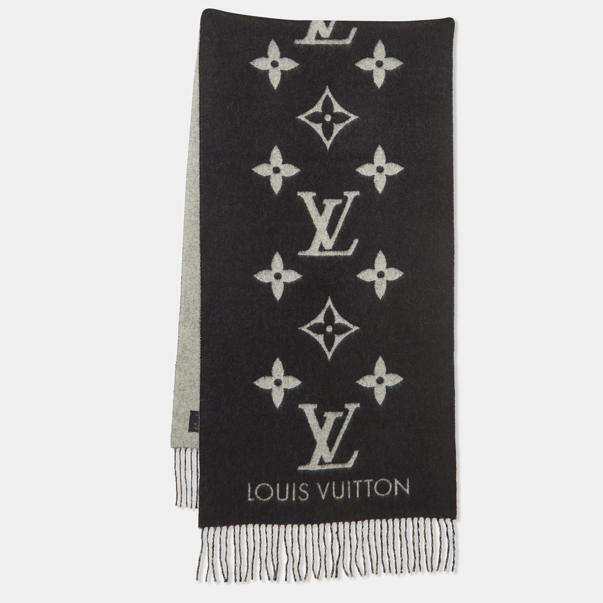 Louis Vuitton Black Cashmere Reykjavik Scarf
