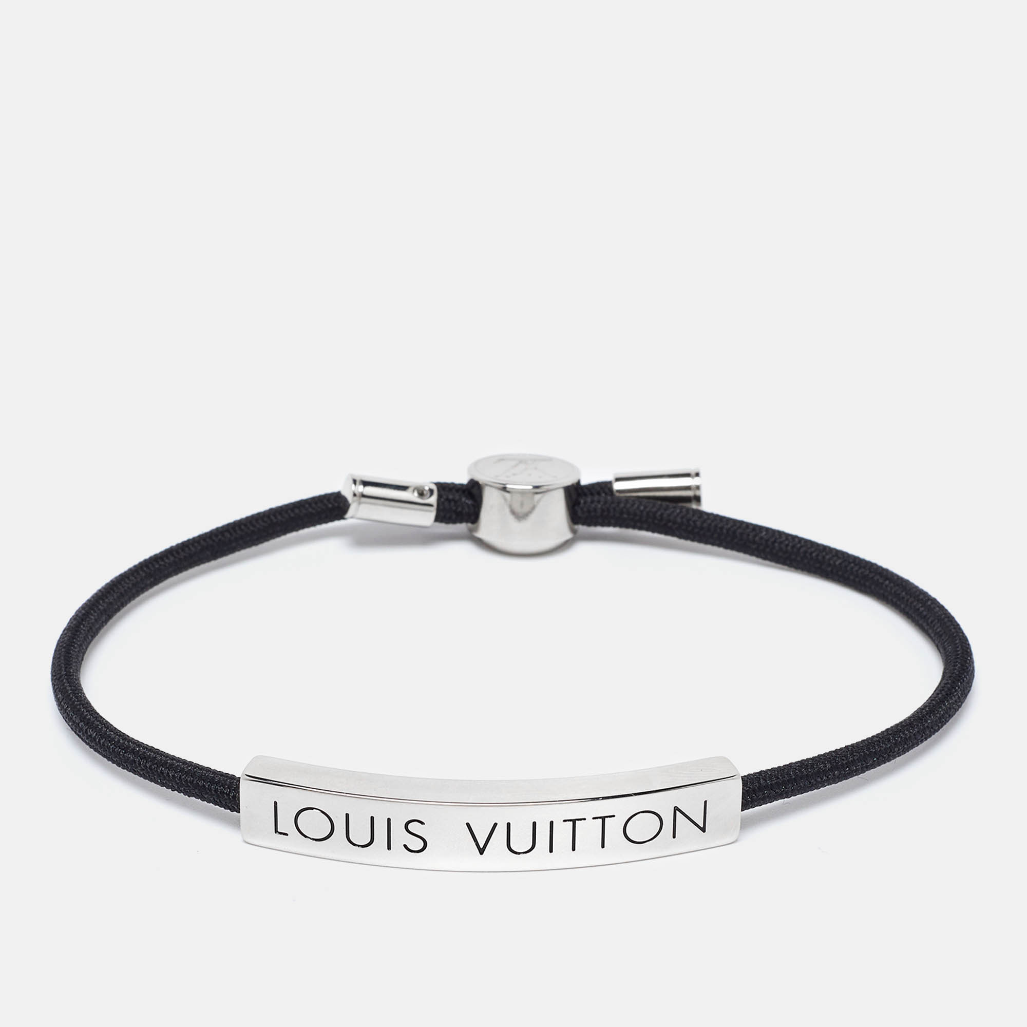Pre Owned Louis Vuitton Space Stainless Steel Cord Bracelet