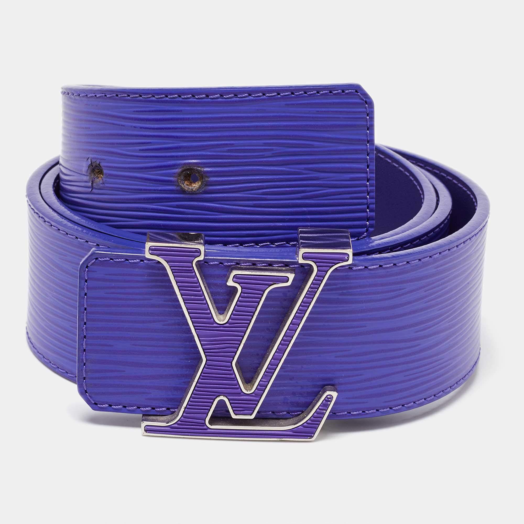 Pre Owned Louis Vuitton Figue Epi Leather LV Initiales Belt 85CM