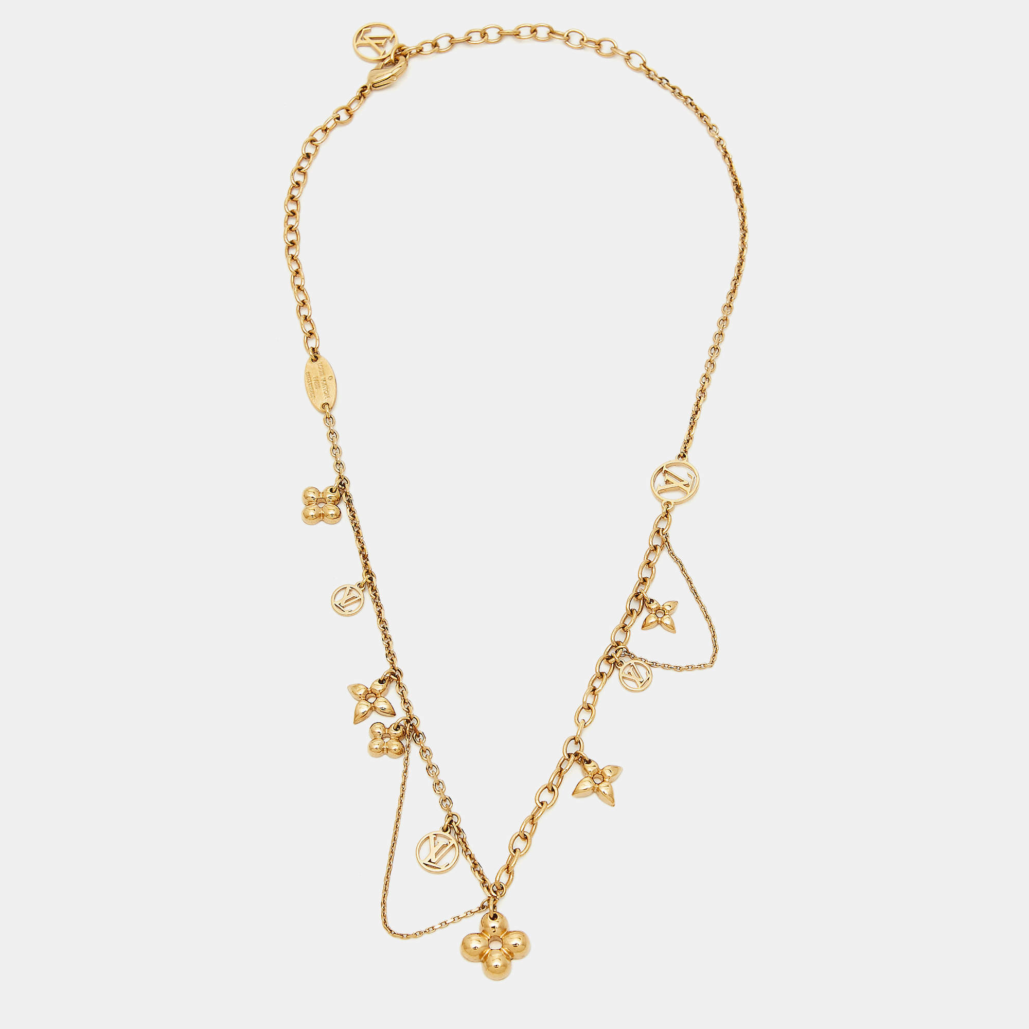 Pre Owned Louis Vuitton  Blooming Supple Gold Tone Necklace