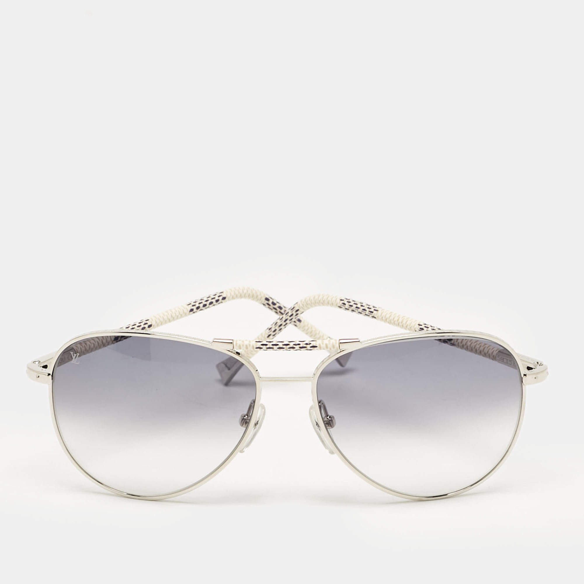 Pre Owned Louis Vuitton Gradient Damier Azur Conspiration Pilote Sunglasses