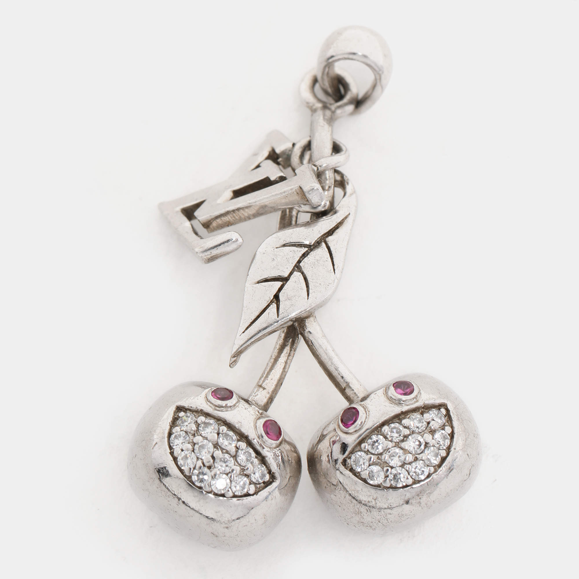 Louis Vuitton 925 Silver/Pink Crystals Cherry Blossom Bag Charm
