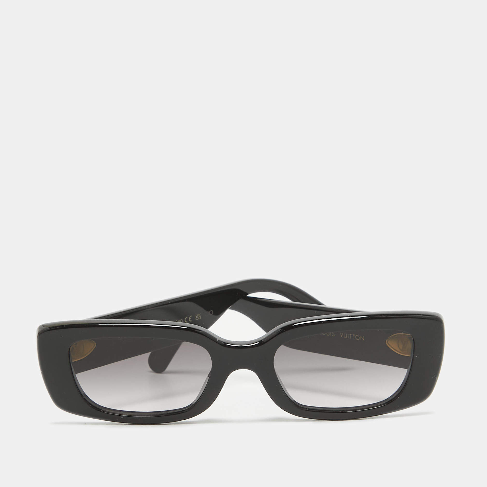 Pre Owned Louis Vuitton Black Z2109W LV Circle Rectangular Sunglasses