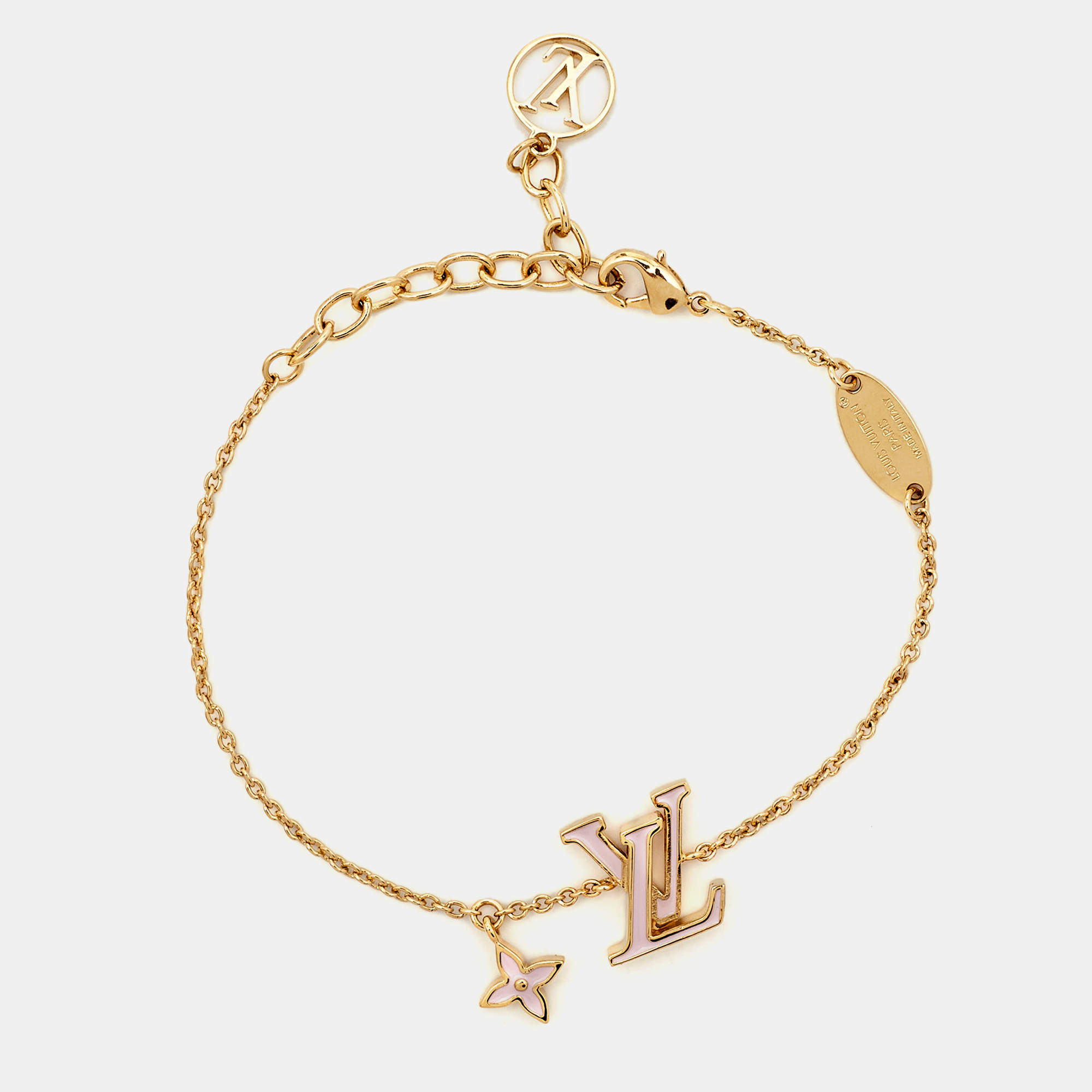 مملوكة مسبقًا Louis Vuitton LV Iconic Enamel Gold Tone Bracelet