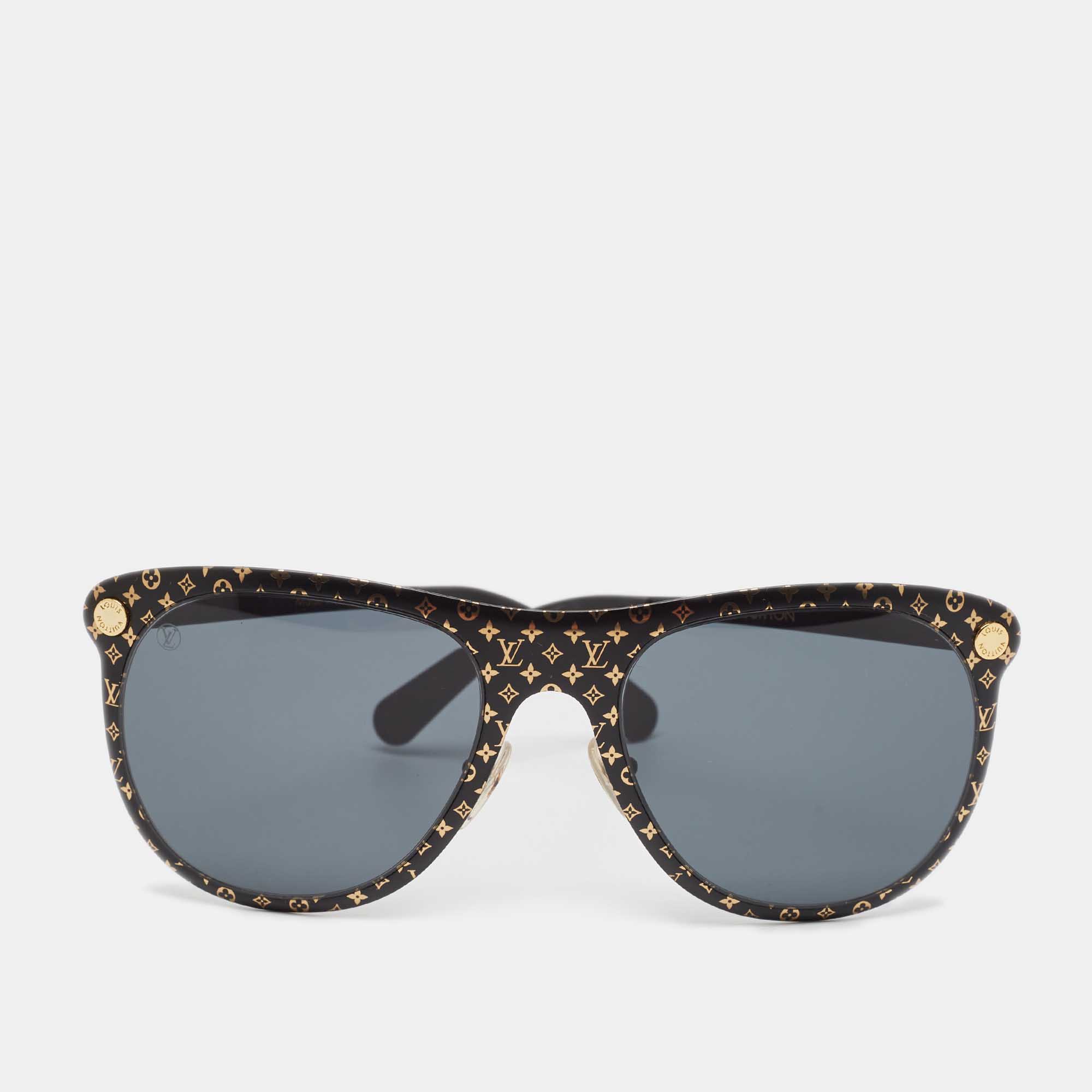 Louis Vuitton Black/Gold Z0966U Monogram Vertigo Sunglasses