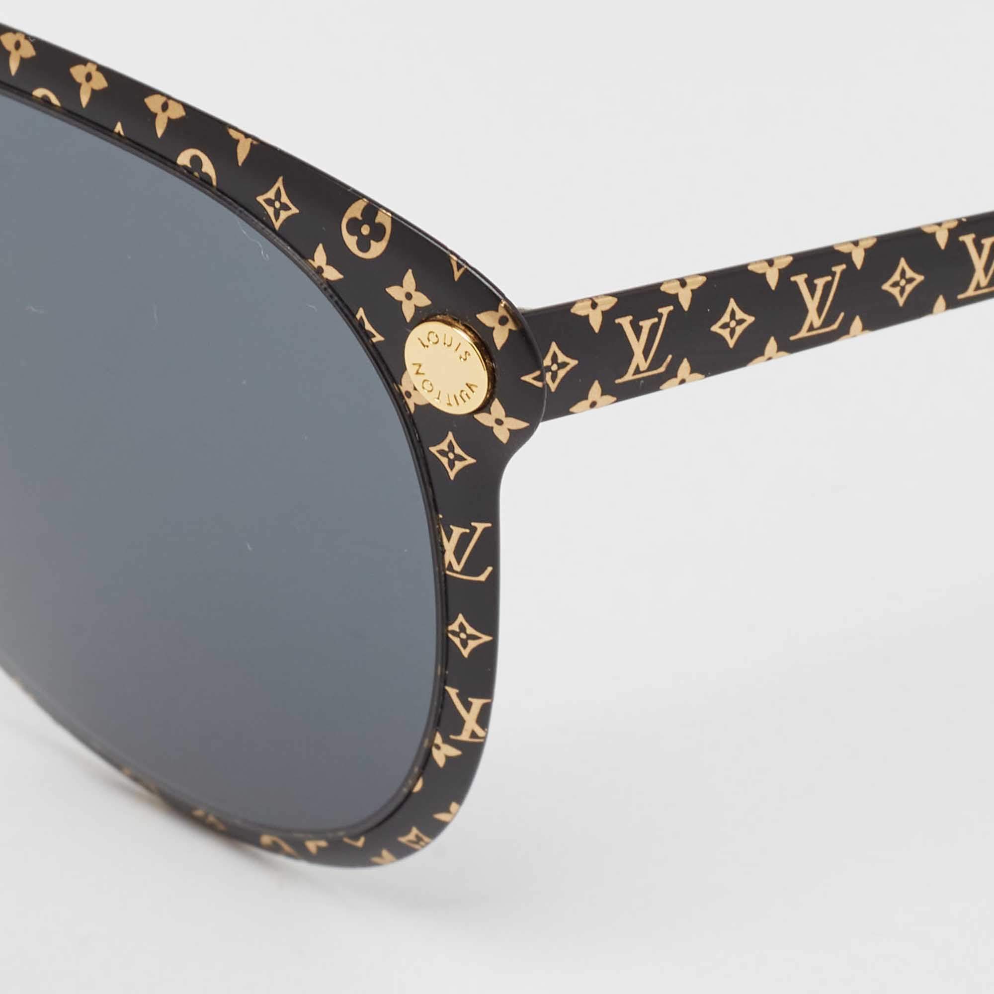 Louis Vuitton Black/Gold Z0966U Monogram Vertigo Sunglasses