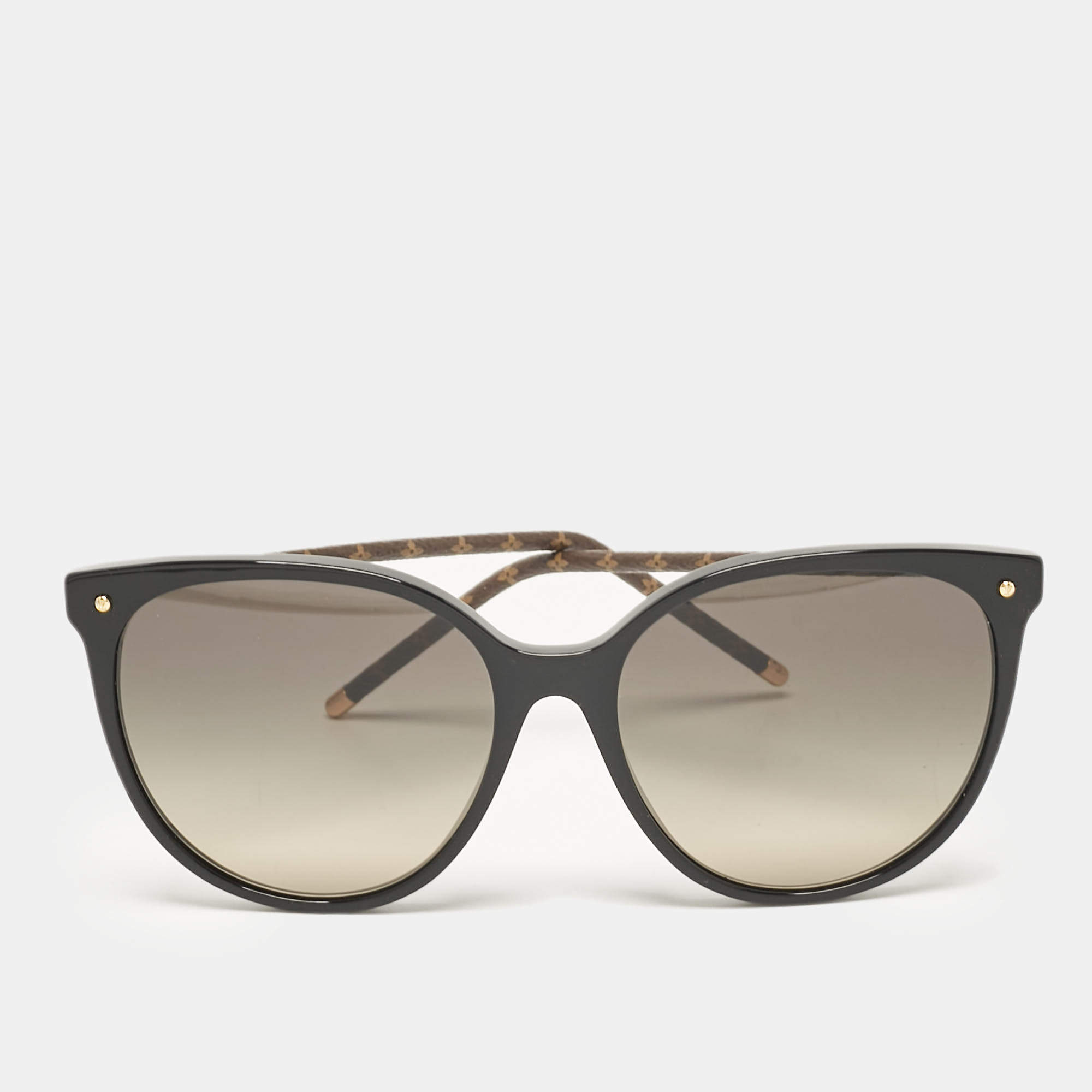 Pre Owned Louis Vuitton Black Z1710W Monogram Canvas LV First Round Sunglasses