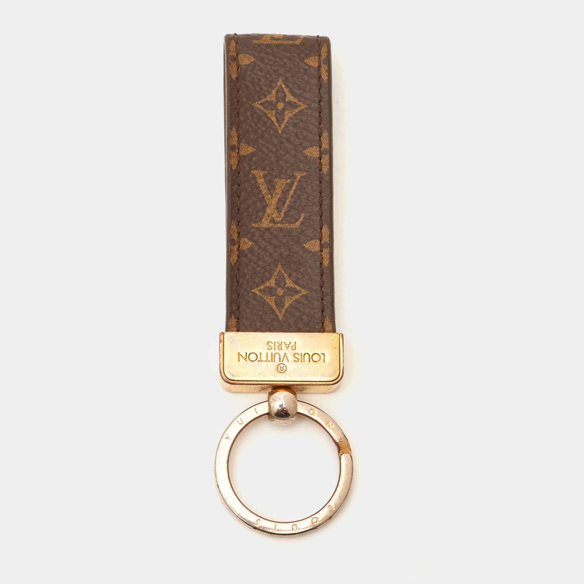 Pre Owned Louis Vuitton Monogram Canvas Gold Tone Key Chain