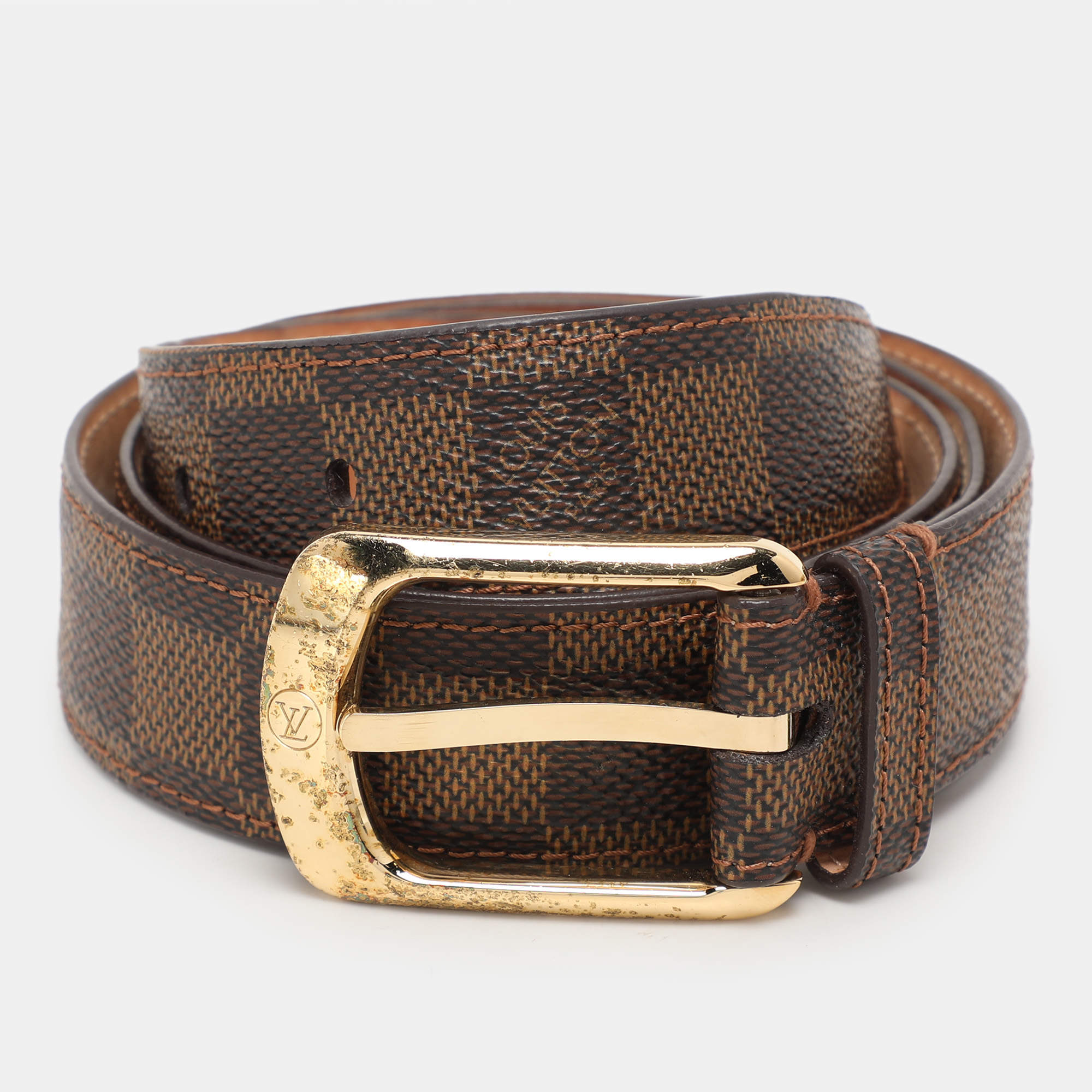 Louis Vuitton Damier Ebene Canvas Ellipse Belt 85CM
