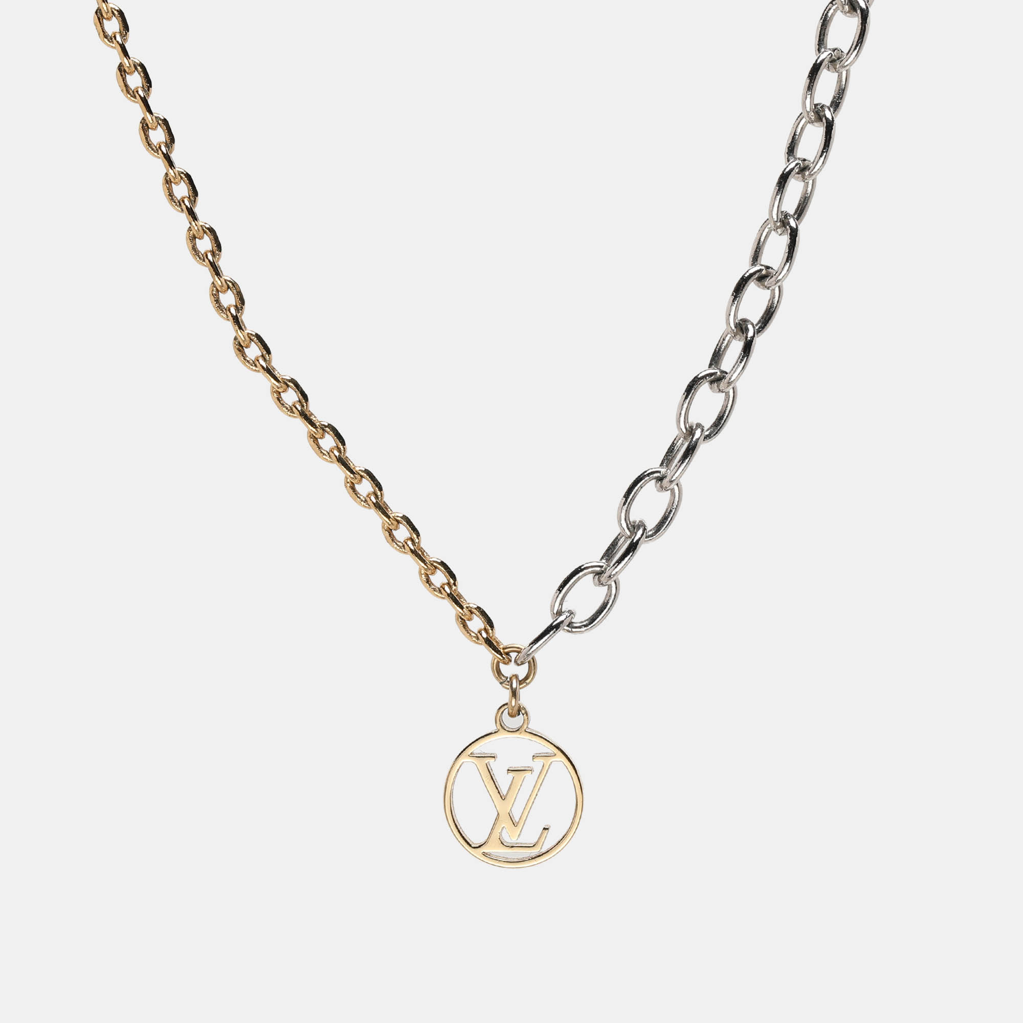 Louis Vuitton Gold/Silver Tone Logomania Necklace
