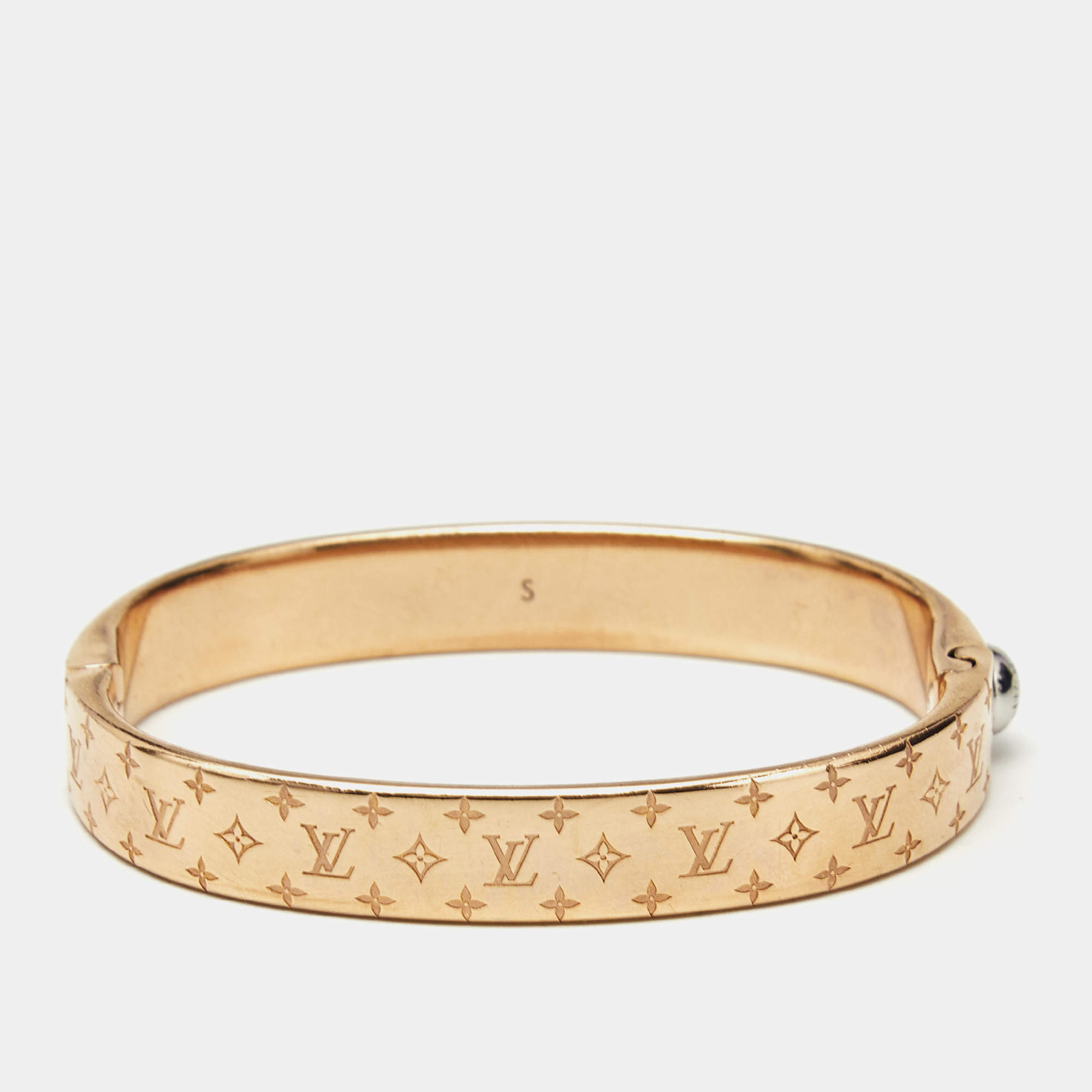 Louis Vuitton Nanogram Cuff Two Tone Bracelet S