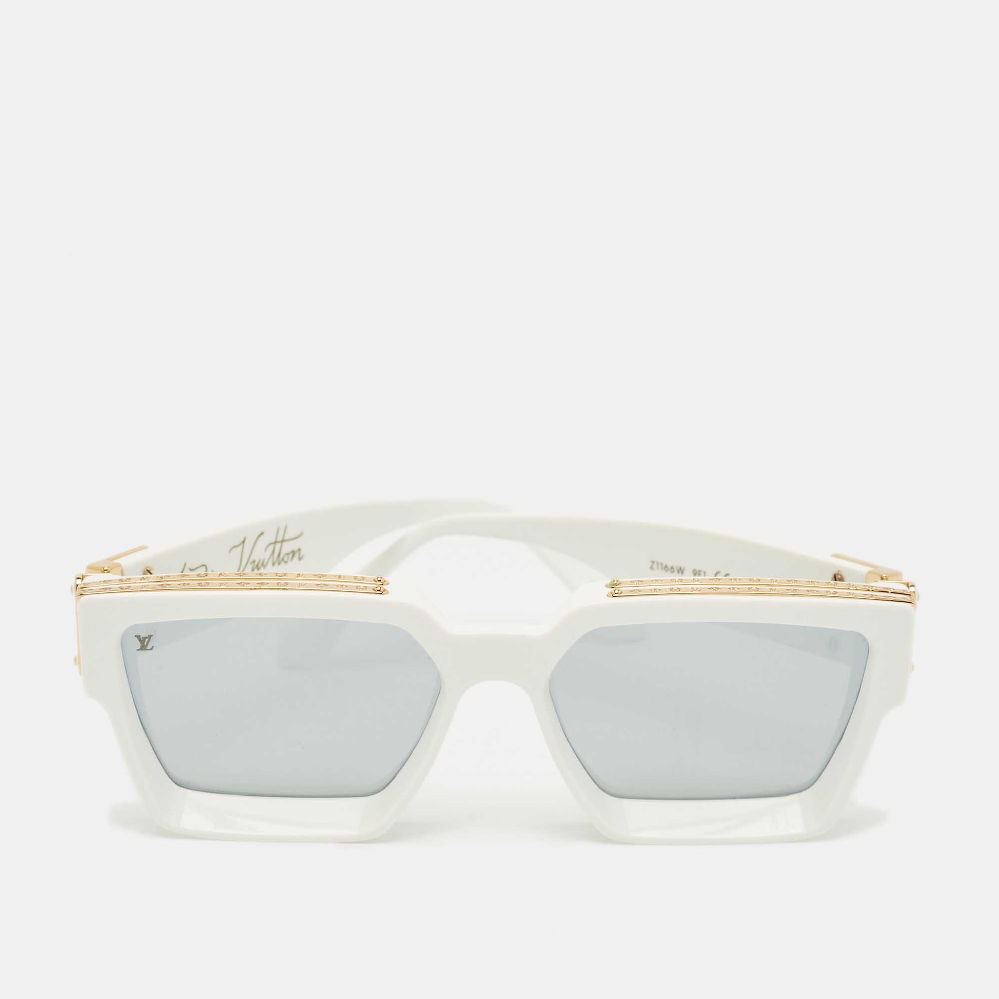 Pre Owned Louis Vuitton White/Black Mirrored Z1166W 1.1 Millionaires Sunglasses