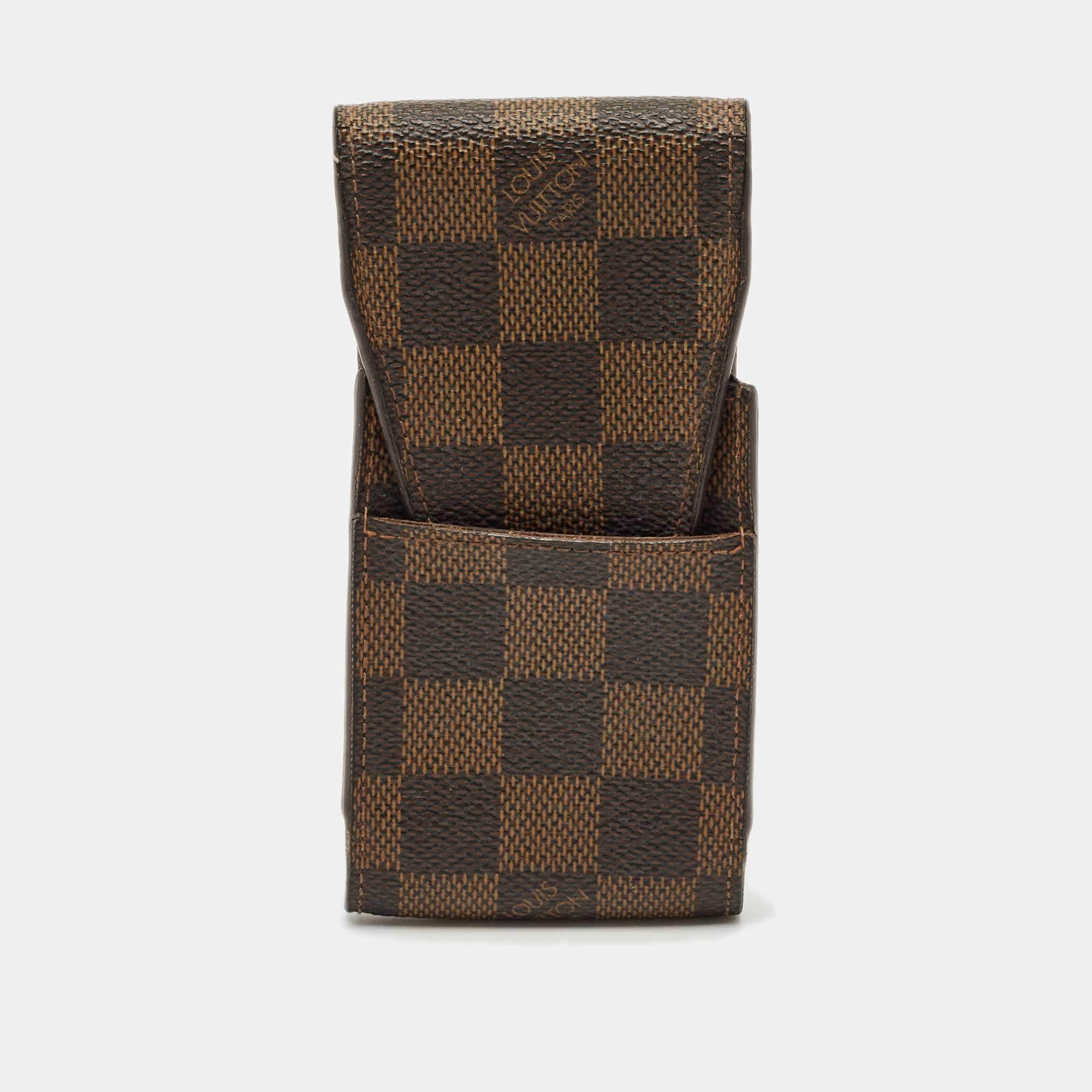 Pre Owned Louis Vuitton Damier Ebene Canvas Cigarette Case