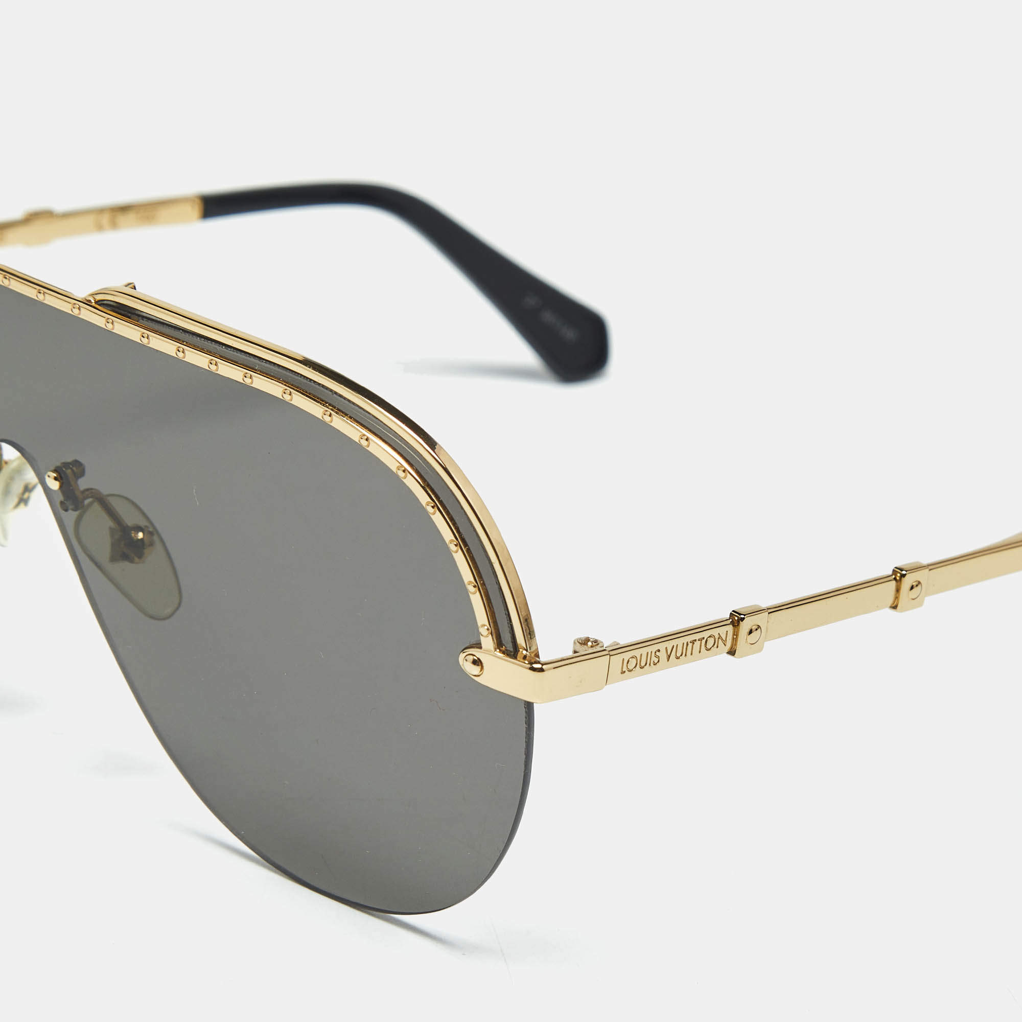 Louis Vuitton Black/Gold Tone Z1230W Gone Girl Shield Sunglasses