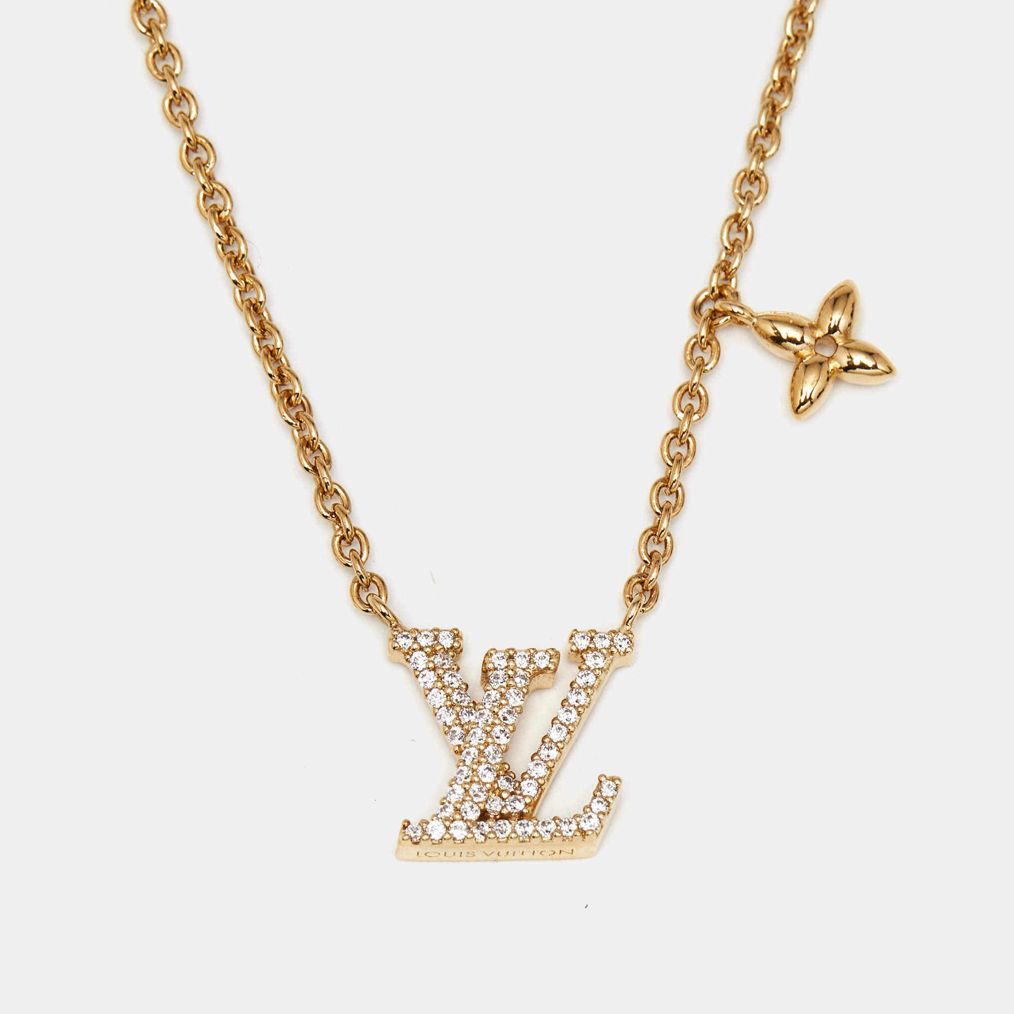 مملوكة مسبقًا قلادة لويس فيتون أيكونيك كريستال لون ذهبي