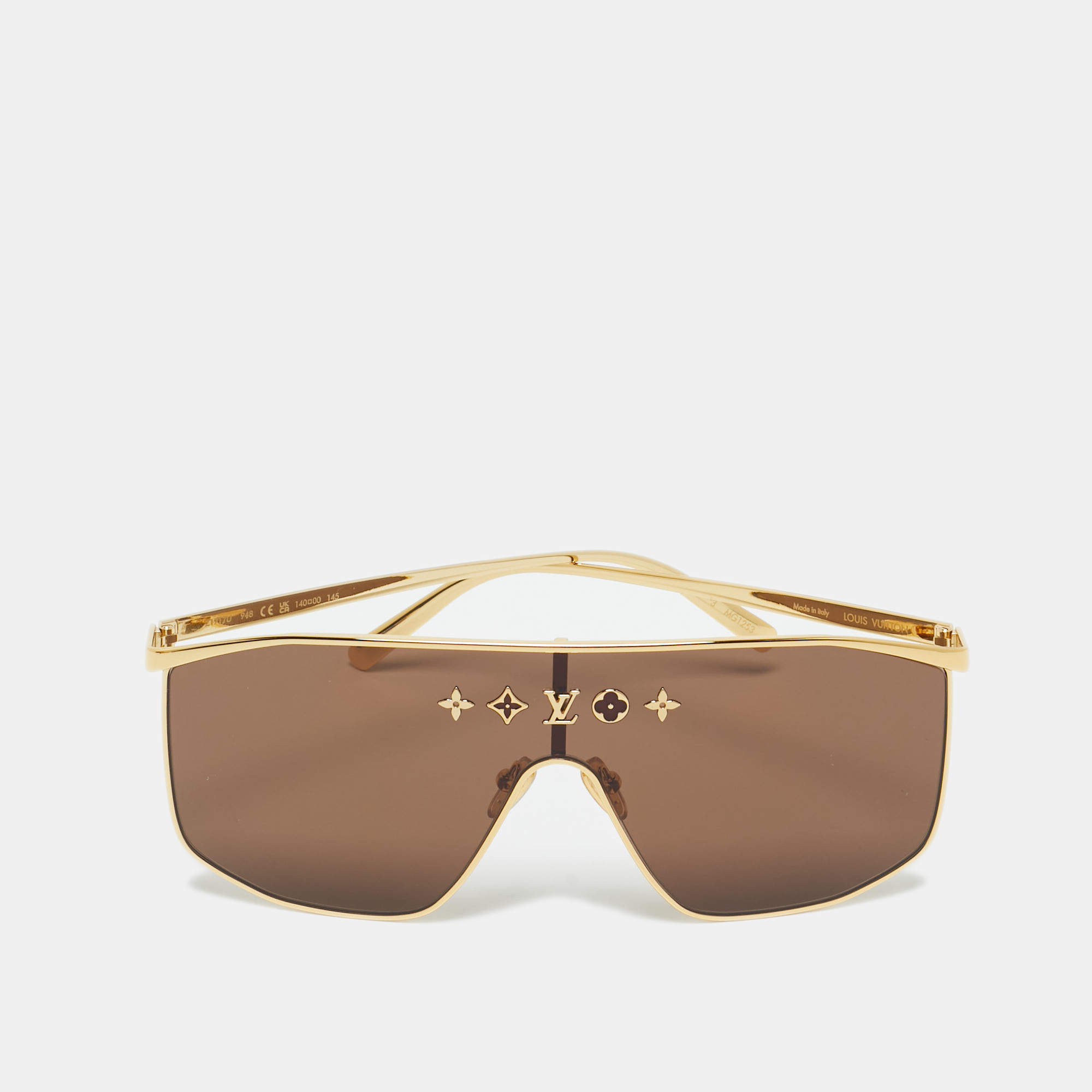مملوكة مسبقًا Louis Vuitton Brown Z1717U LV Golden Mask Sunglasses
