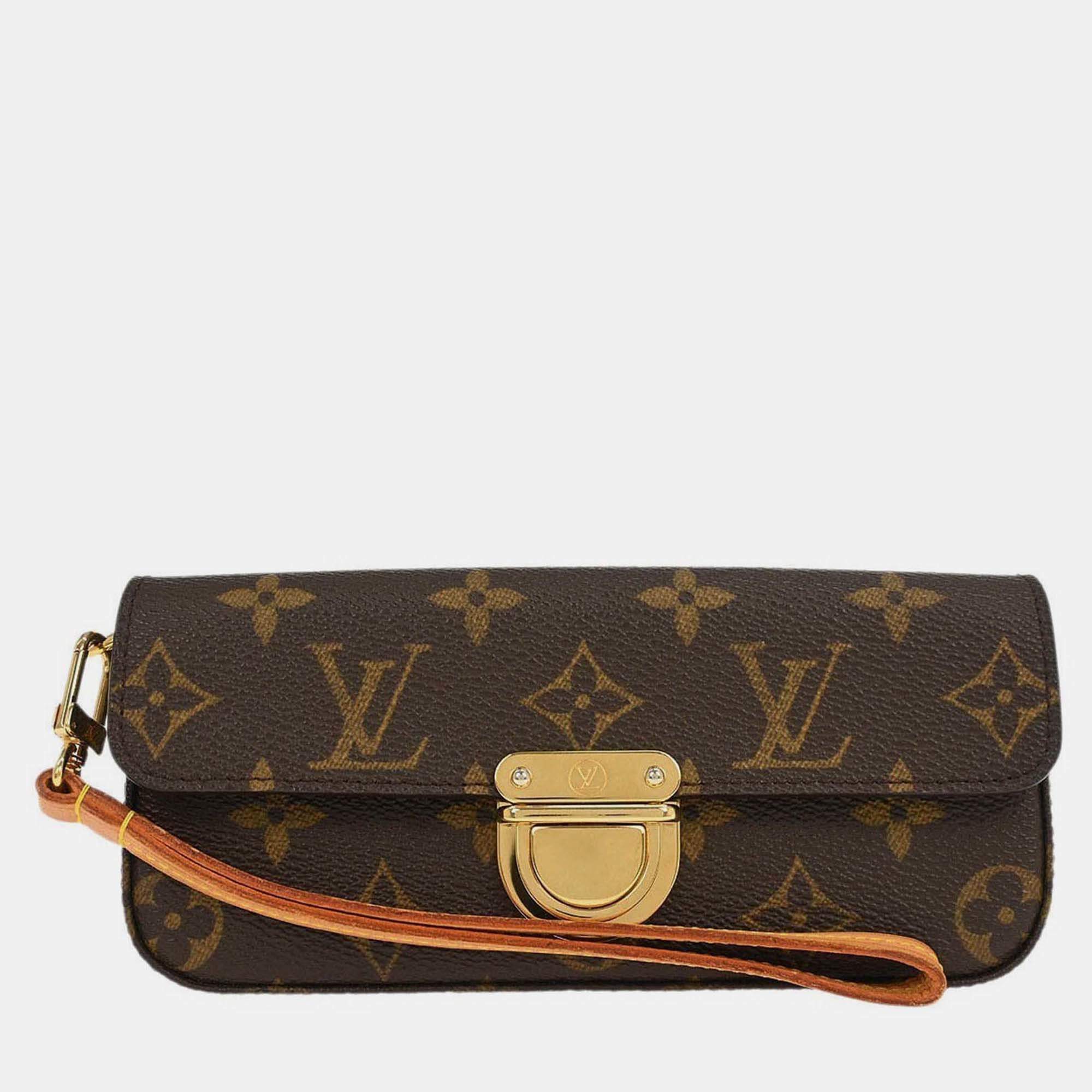 Pre Owned Louis Vuitton Brown Monogram Pochette Lagoon Glasses Case