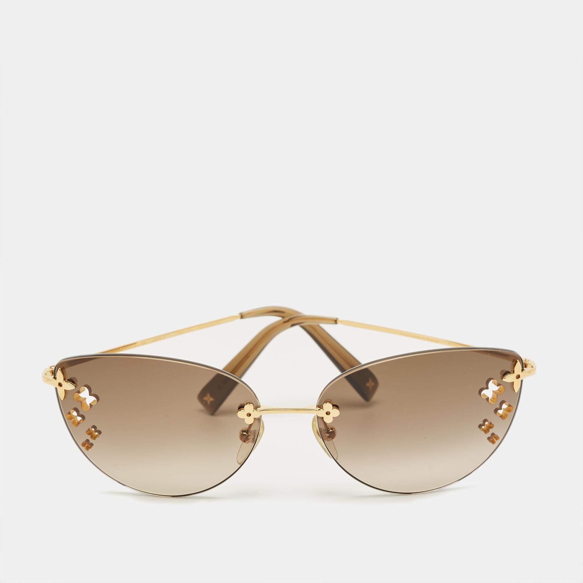 Pre Owned Louis Vuitton Brown Gradient Z0051U Desmayo Rimless Cat Eye Sunglasses