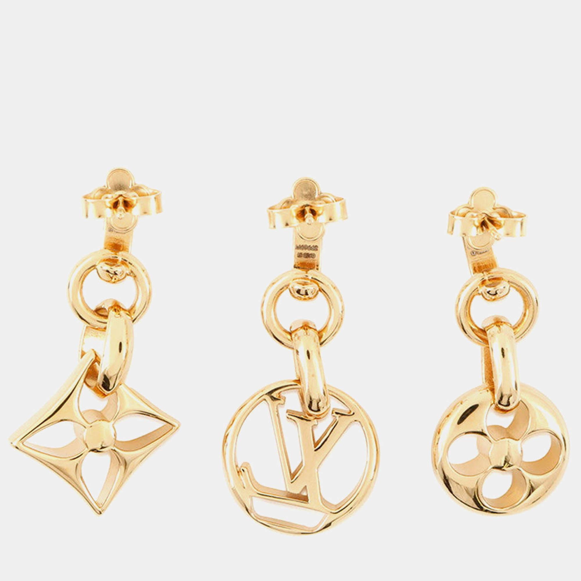 Pre Owned Louis Vuitton Boucles D'Oreilles Crazy In Padlock Earrings Gold Plated